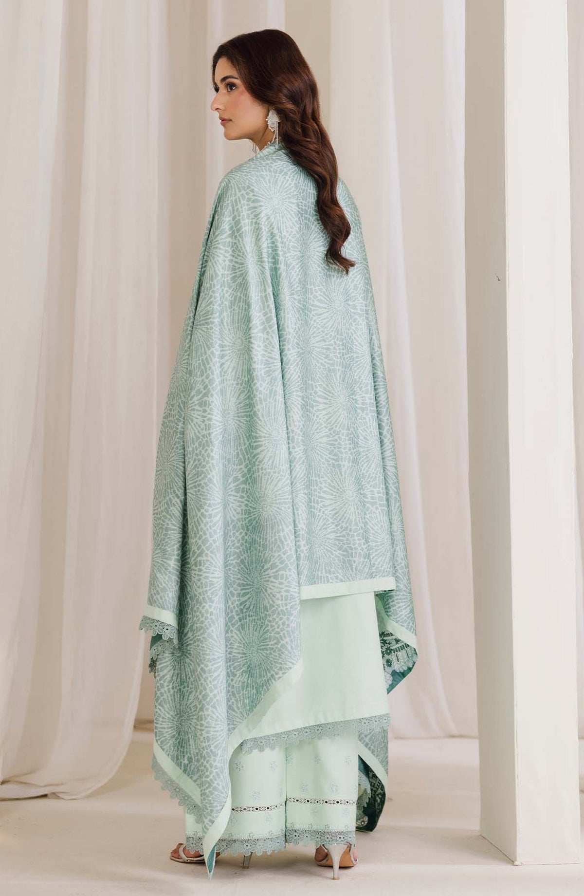 Peridot Embroidered Slub Linen Unstitched 3 Piece Suit - 597-B - PT26WT - Green - Winter Collection