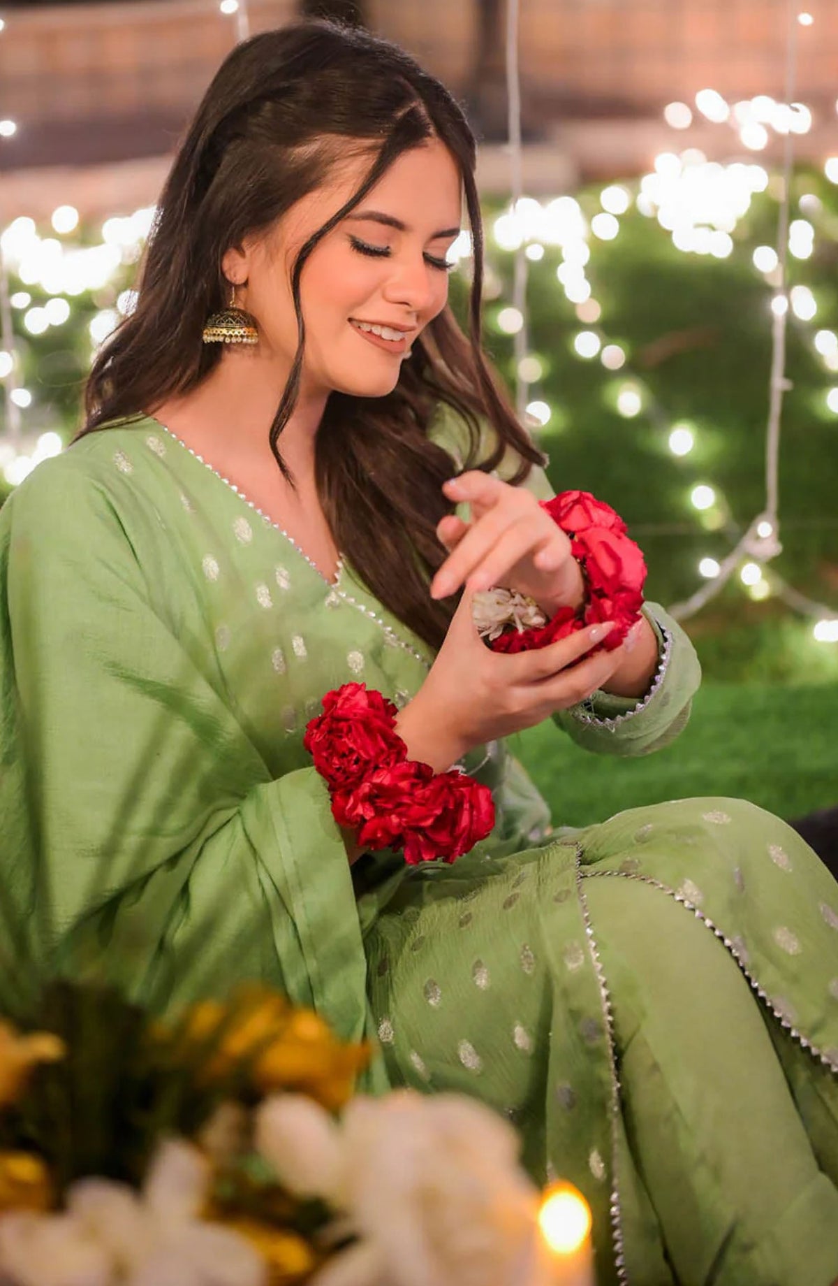 TNG Embroidered Chiffon Stitched 3 Piece Suit - AR-001797 Jahan Aaraah - TNG25EC - Green - Festive Collection