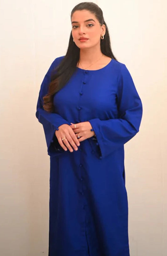 Zauk Casual Raw Silk Stitched 2 Piece Suit - Midnight - ZK25BCS - Blue - Casual Collection