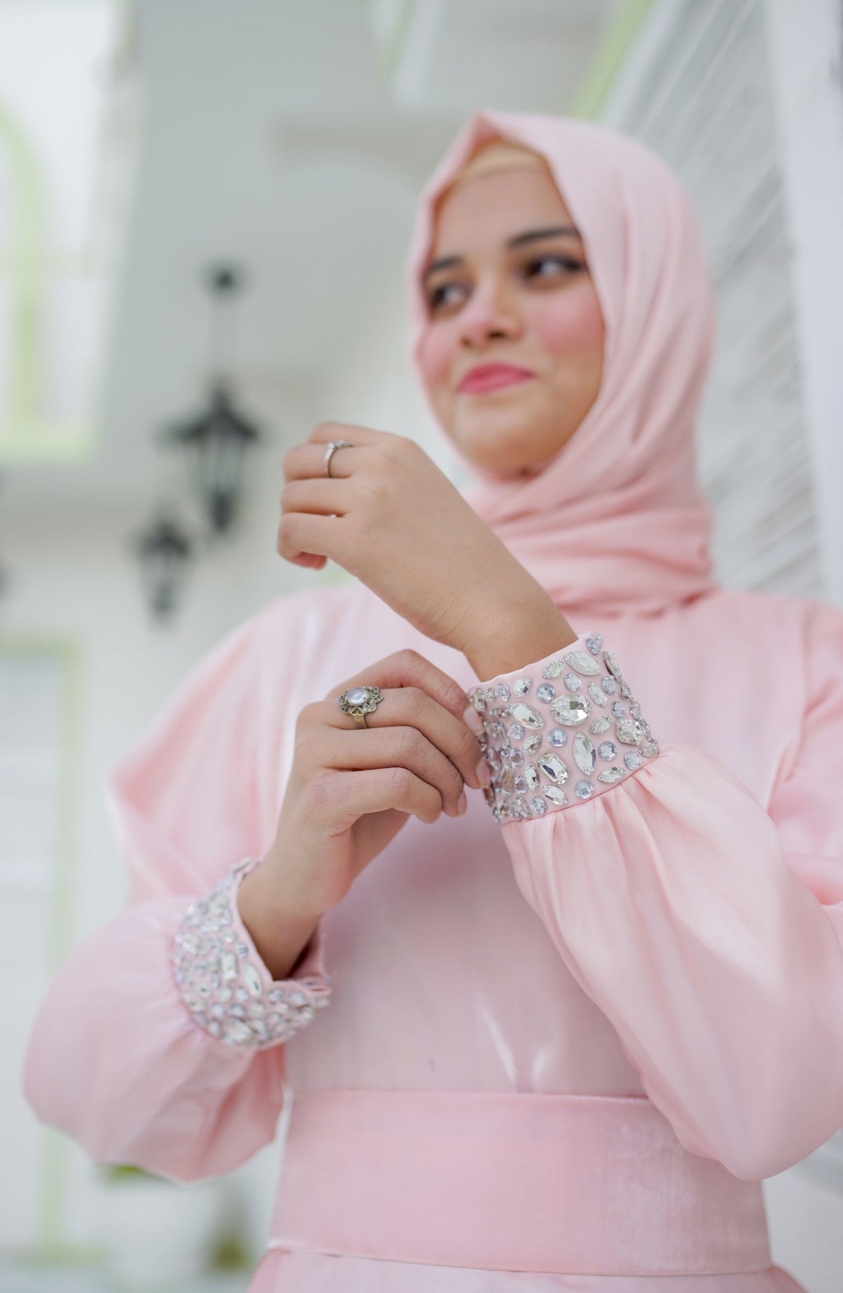 La Khilaba Luxury Wear Printed Lava organza with satin attached inner - Luxe Umbrella Dress Abaya - LKH25LWR - Abaya Collection