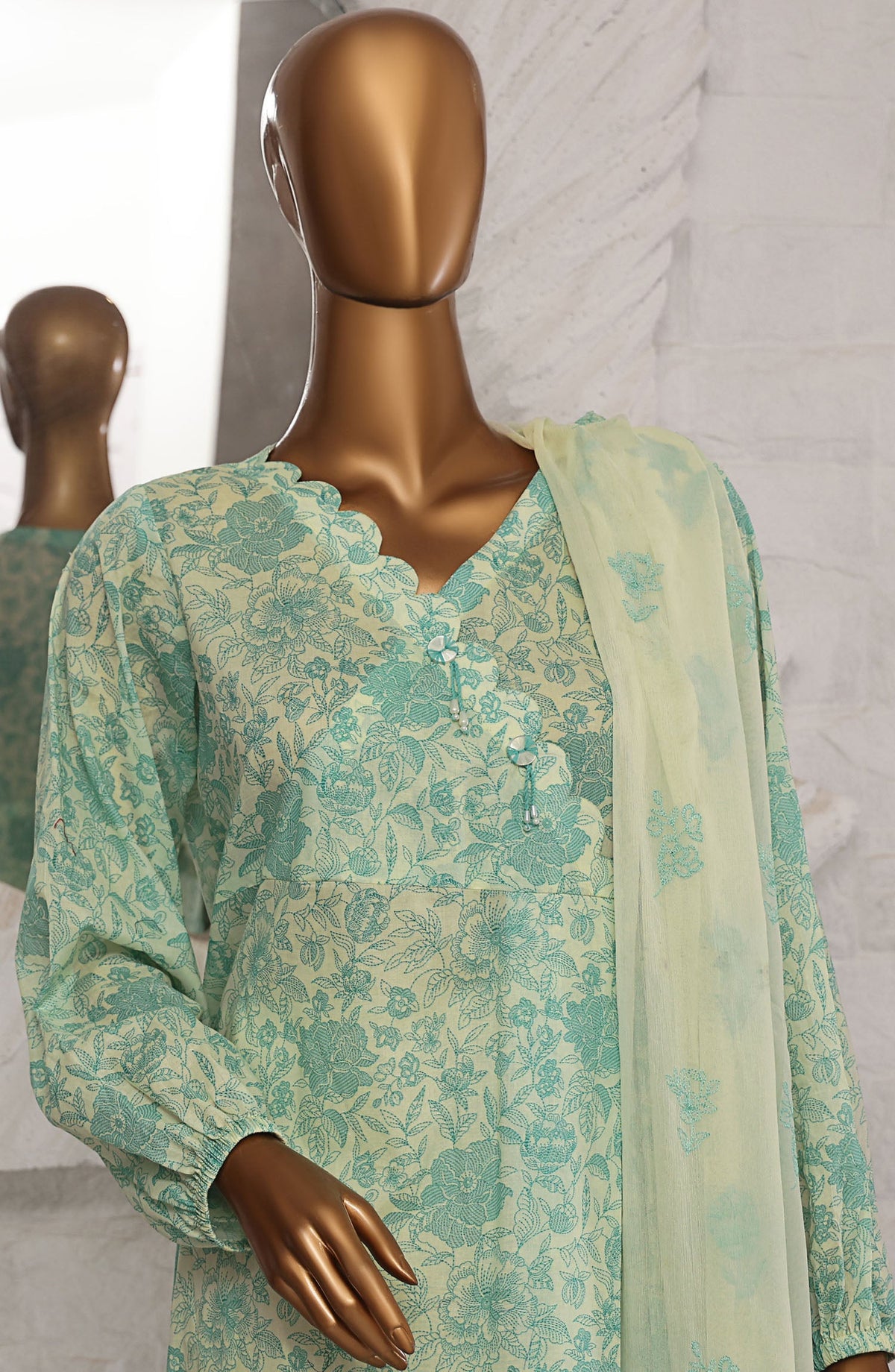 HZ Textile Printed Lawn Unstitched 3 Piece Suit - MBE-1021 - HZ25MEBE - Green - Summer Collection