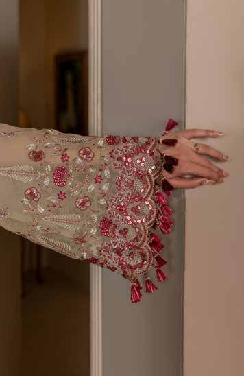 Kuch Khas By Flossie Chandani At Premium Chiffon 3pc Unstitched Suit - KKFCAK - D-08 - Light Pista