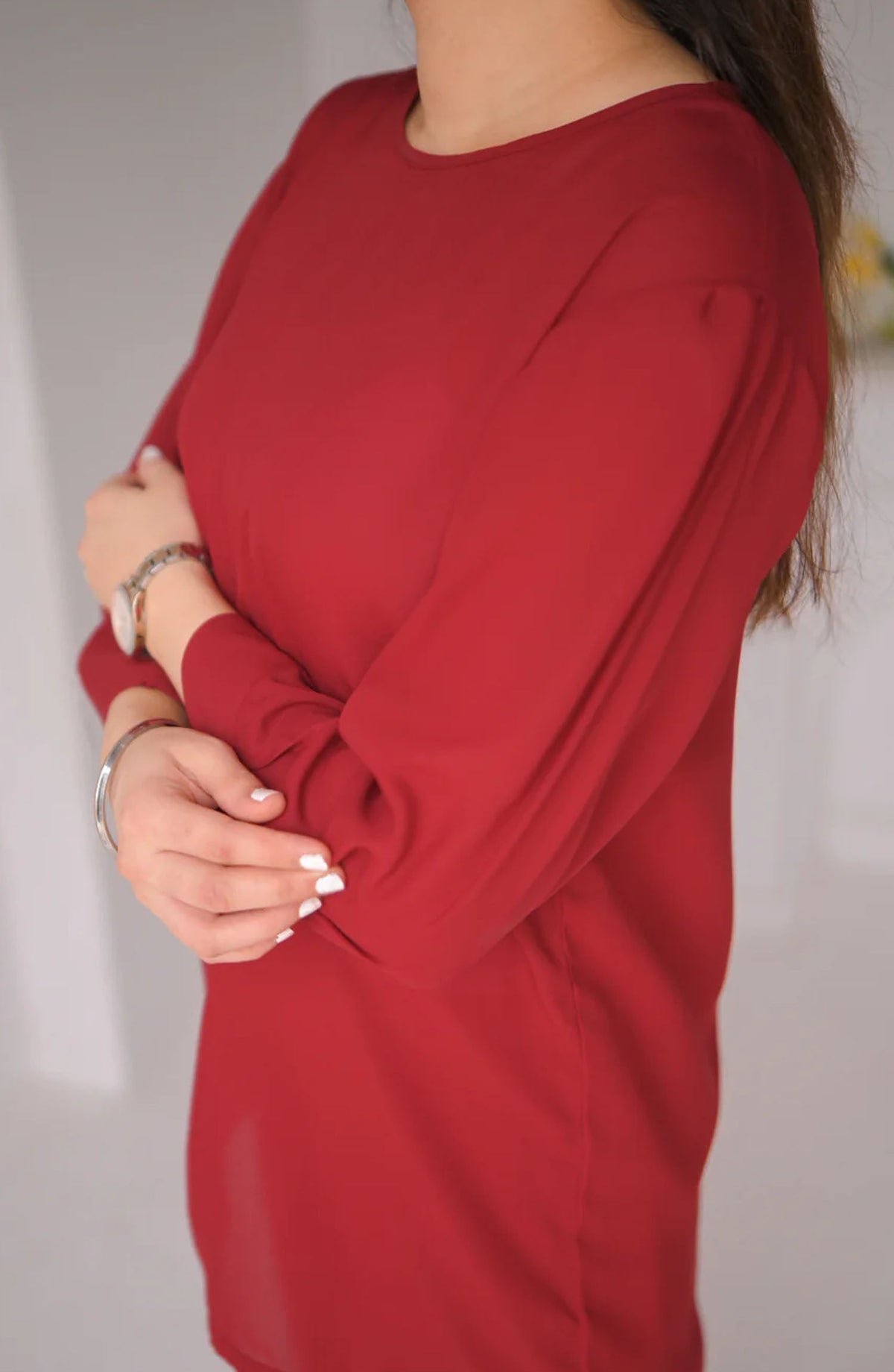 Zauk Casual Georgette 2 Piece Suit - Rose - ZK25CC - Red - Casual Collection