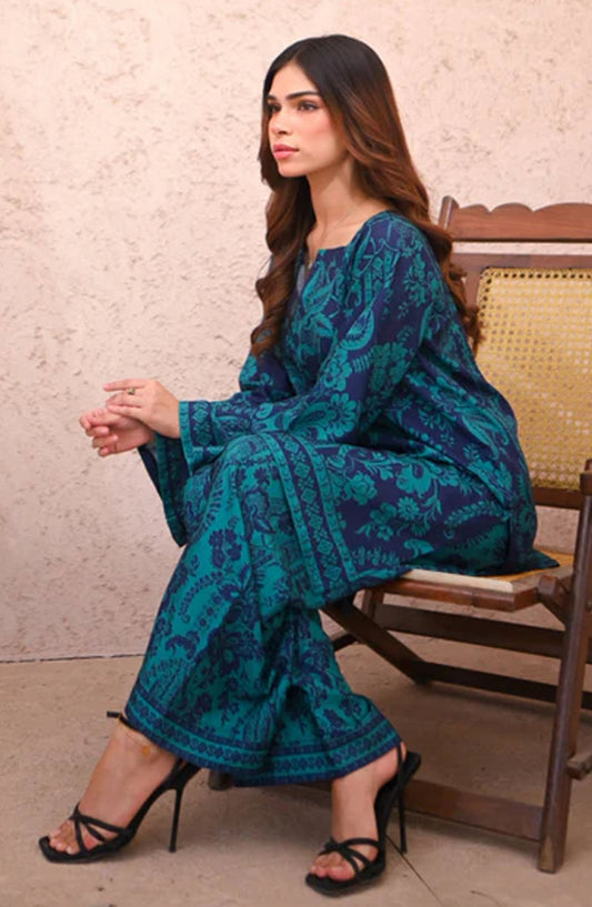 Zauk Casual Wrinke Free Crepe 2 Piece Suit - Marina - ZK25CC - Blue - Casual Collection