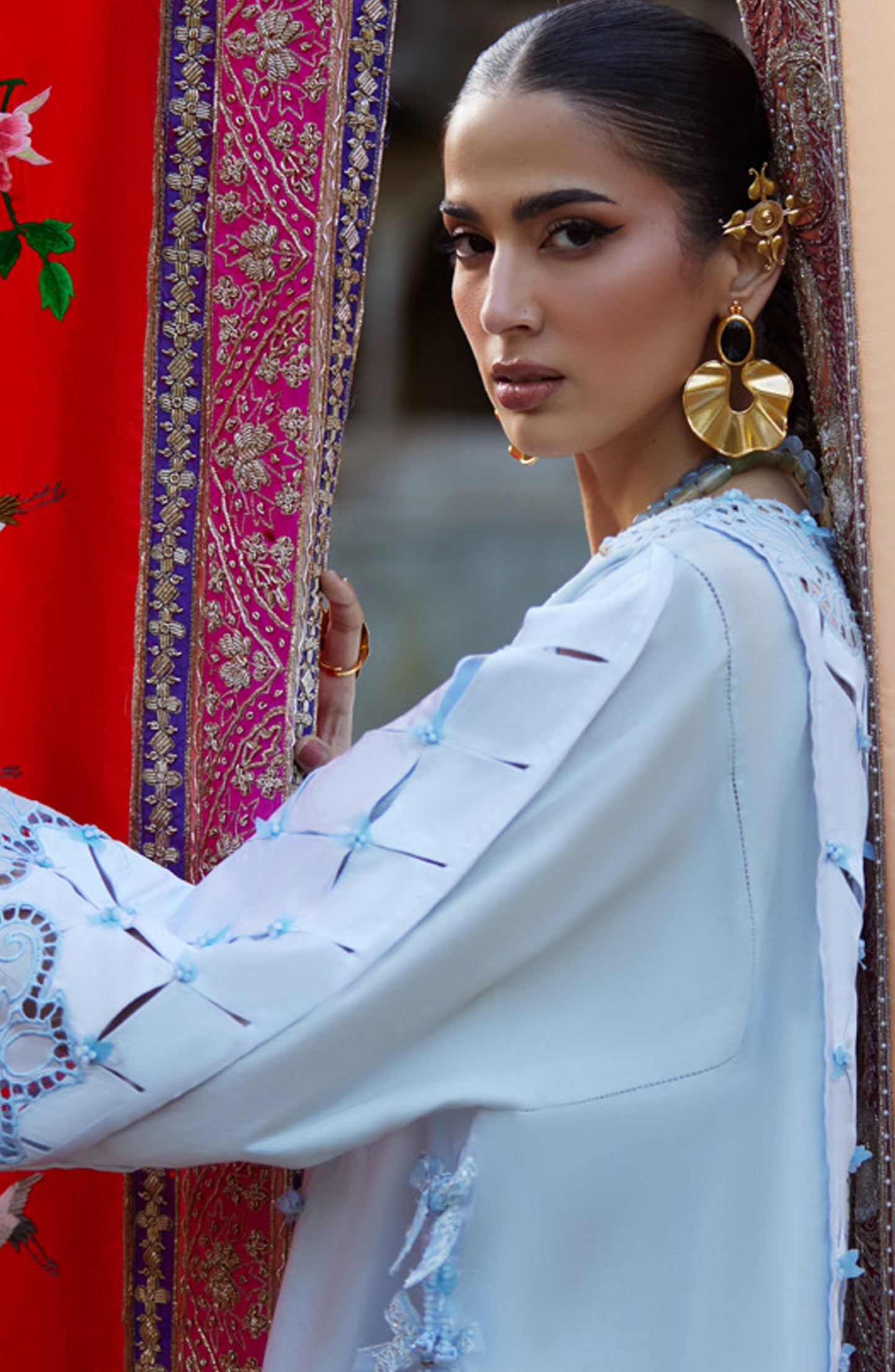 Kashmee by Elan Embroidered Lawn Unstitched 3 Piece Suit - 2A - EL26KSM - Blue - Summer Collection