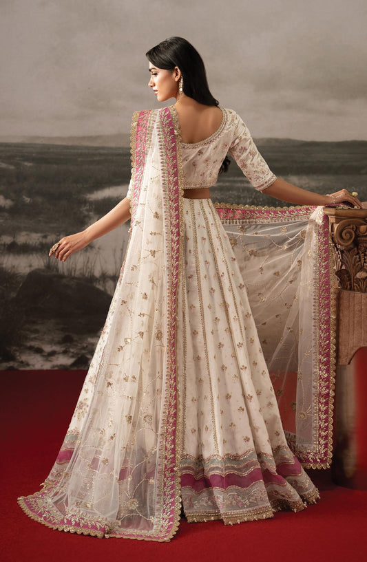 Afrozeh Aure Embroidered Organza Unstitched 3 Piece Suit - 01 Parure - AF26AUR - White - Formals Collection