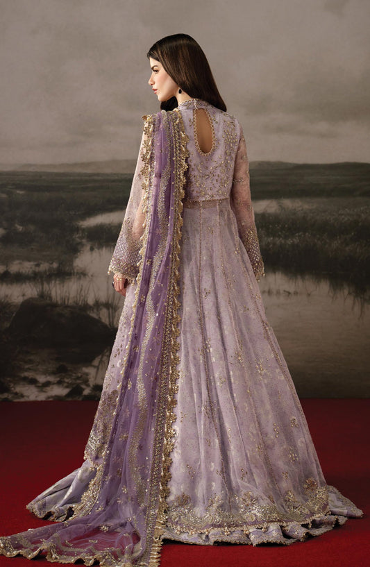 Afrozeh Aure Embroidered Organza Unstitched 3 Piece Suit - 03 Monet - AF26AUR - Purple - Formals Collection