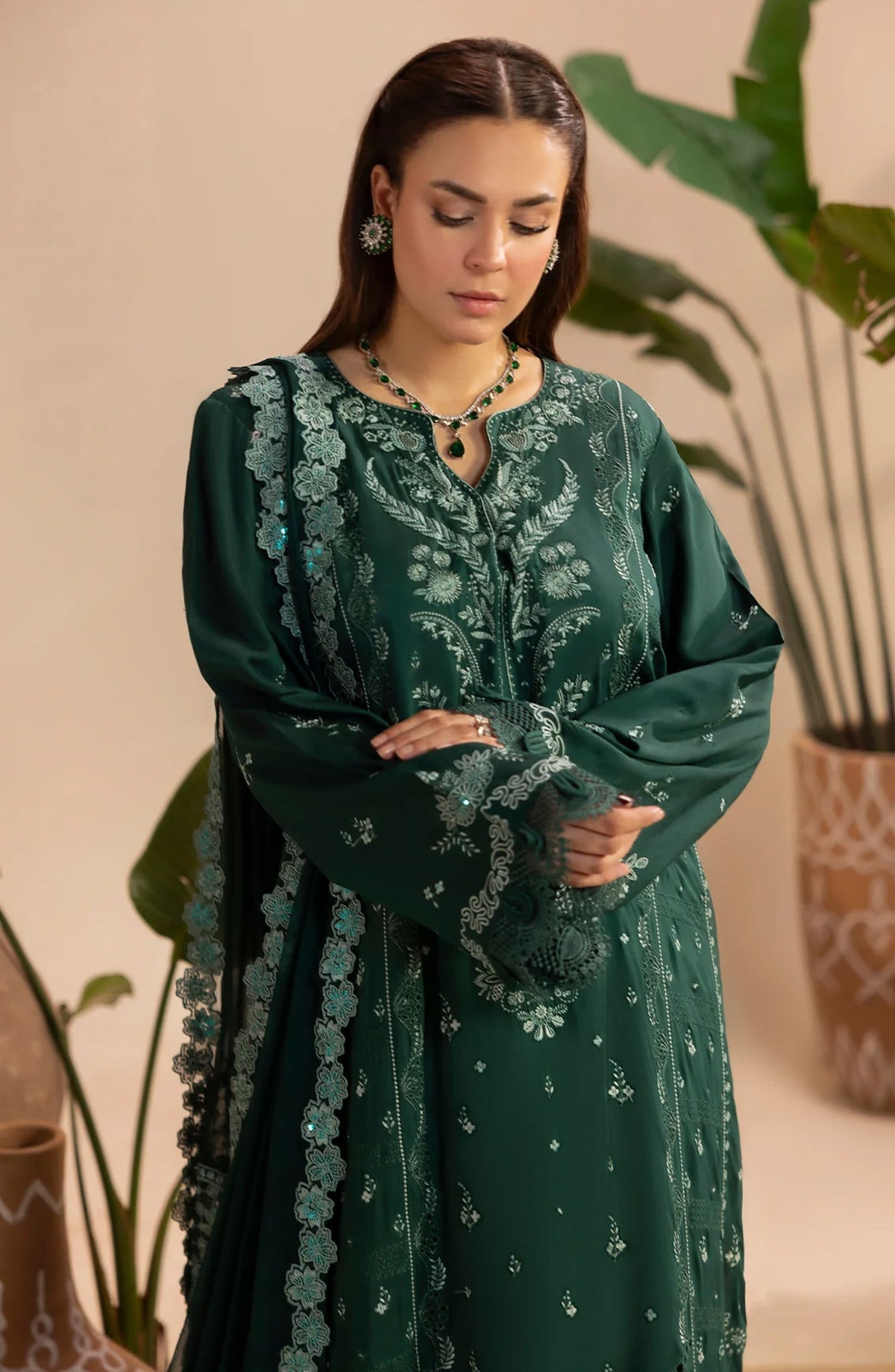 Gulkar Embroidered Viscose Unstitched 3 Piece Suit - GK-06 - AK26GLK - Green - Winter Collection