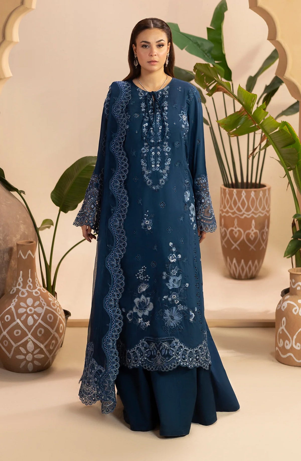 Gulkar Embroidered Viscose Unstitched 3 Piece Suit - GK-08 - AK26GLK - Blue - Winter Collection