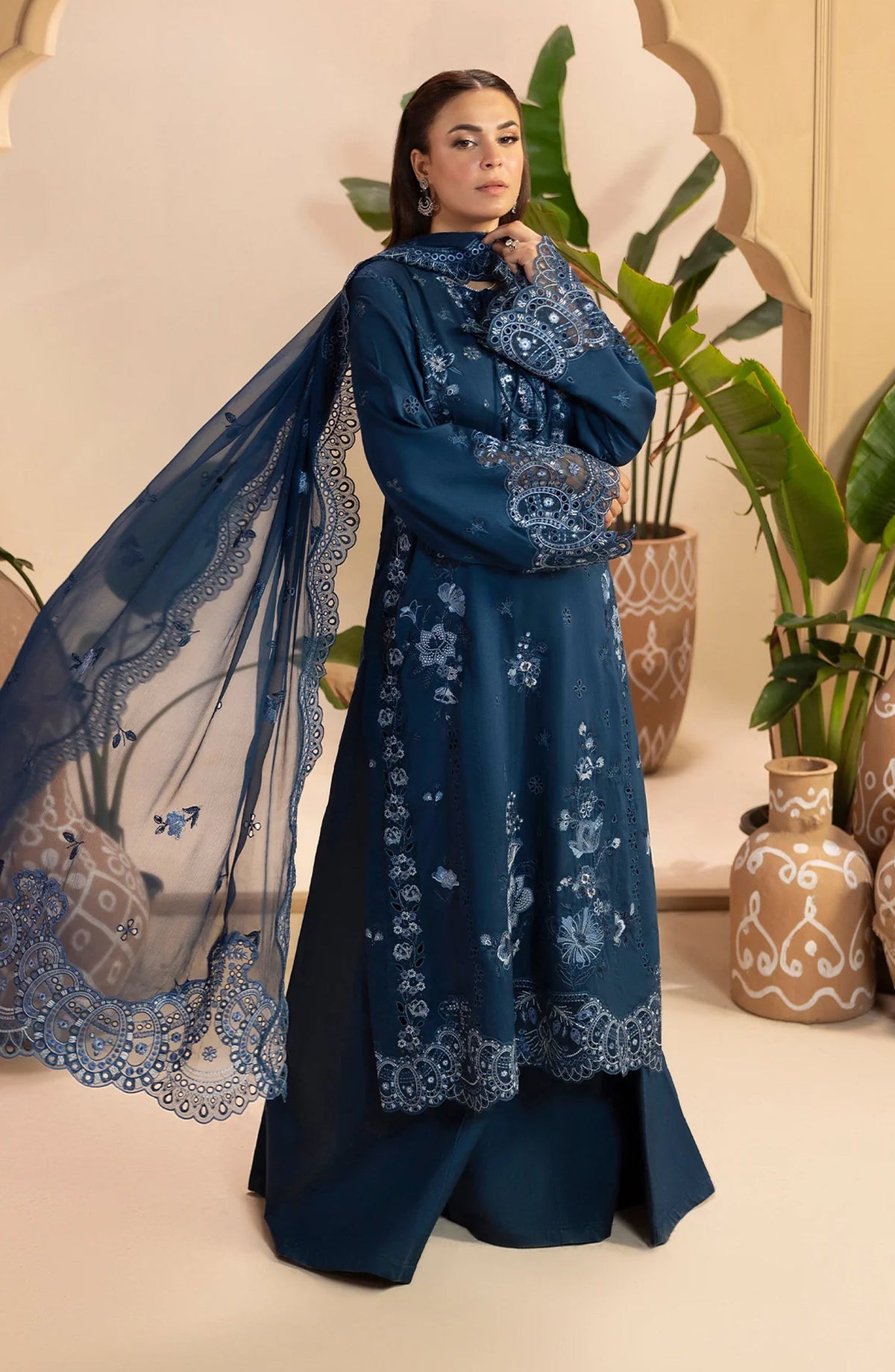 Gulkar Embroidered Viscose Unstitched 3 Piece Suit - GK-08 - AK26GLK - Blue - Winter Collection