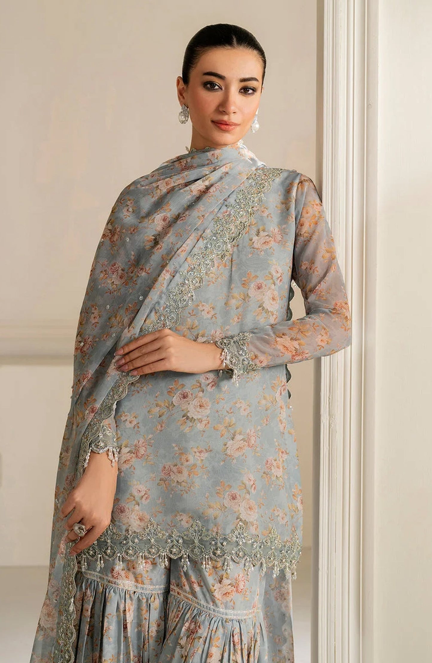 Baroque Exclusive Formal Embroidered Chiffon Unstitched 3Pc UF-4165 Formal Collection