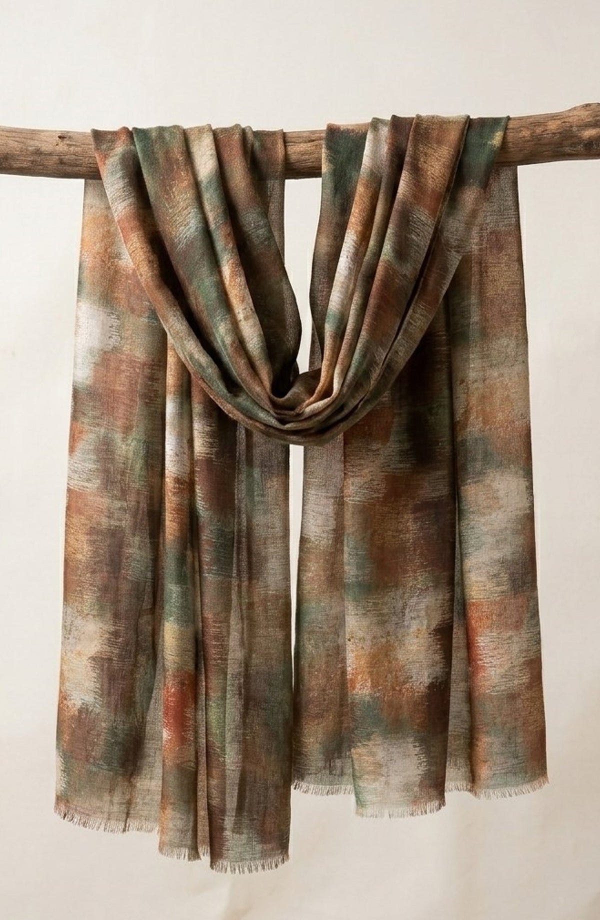 Amna Khadija Printed Twill Pure Lawn Stole - ALS-08 - AM26LST - Rust - Winter Collection