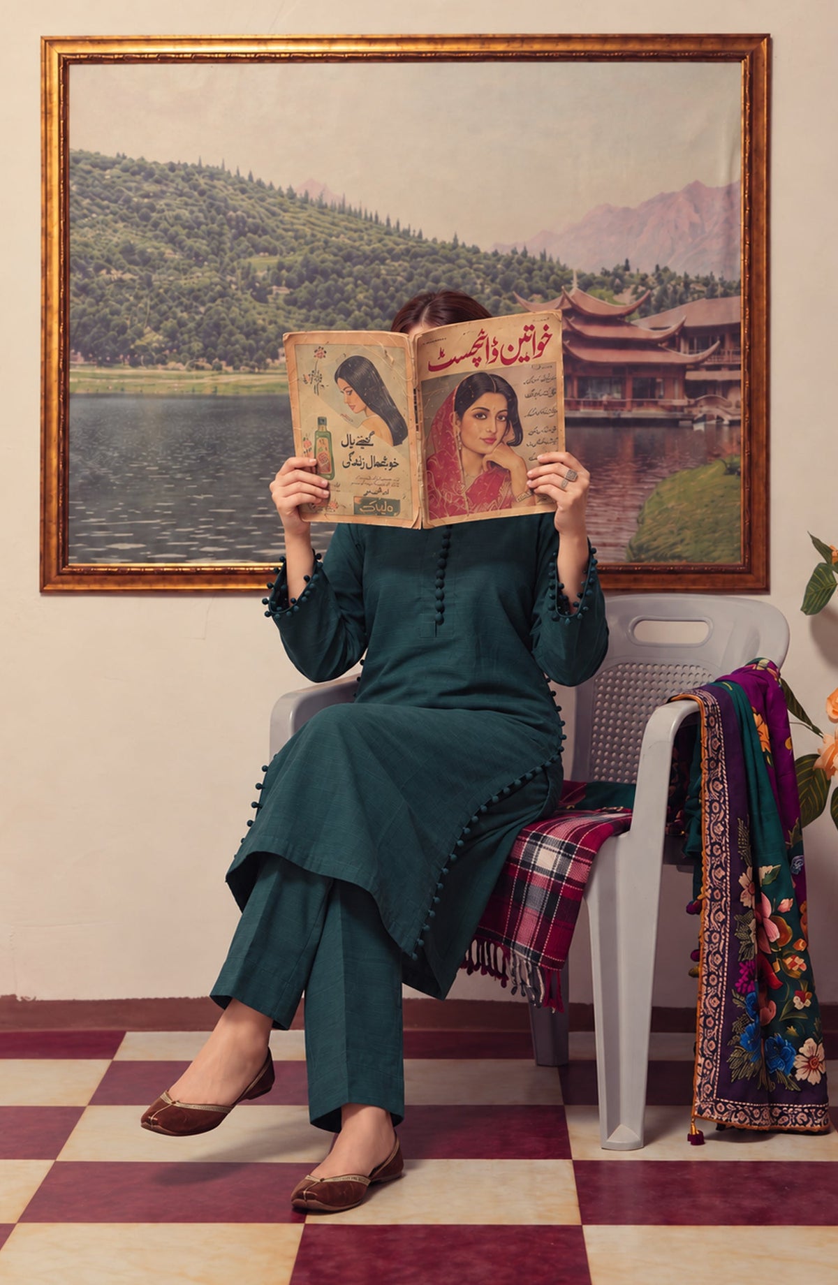 Amna Khadija Twinkle Khaddar Stitched 2 Piece Co-ord Set - AKTK-07 - AM26TWL - Green - Winter Collection