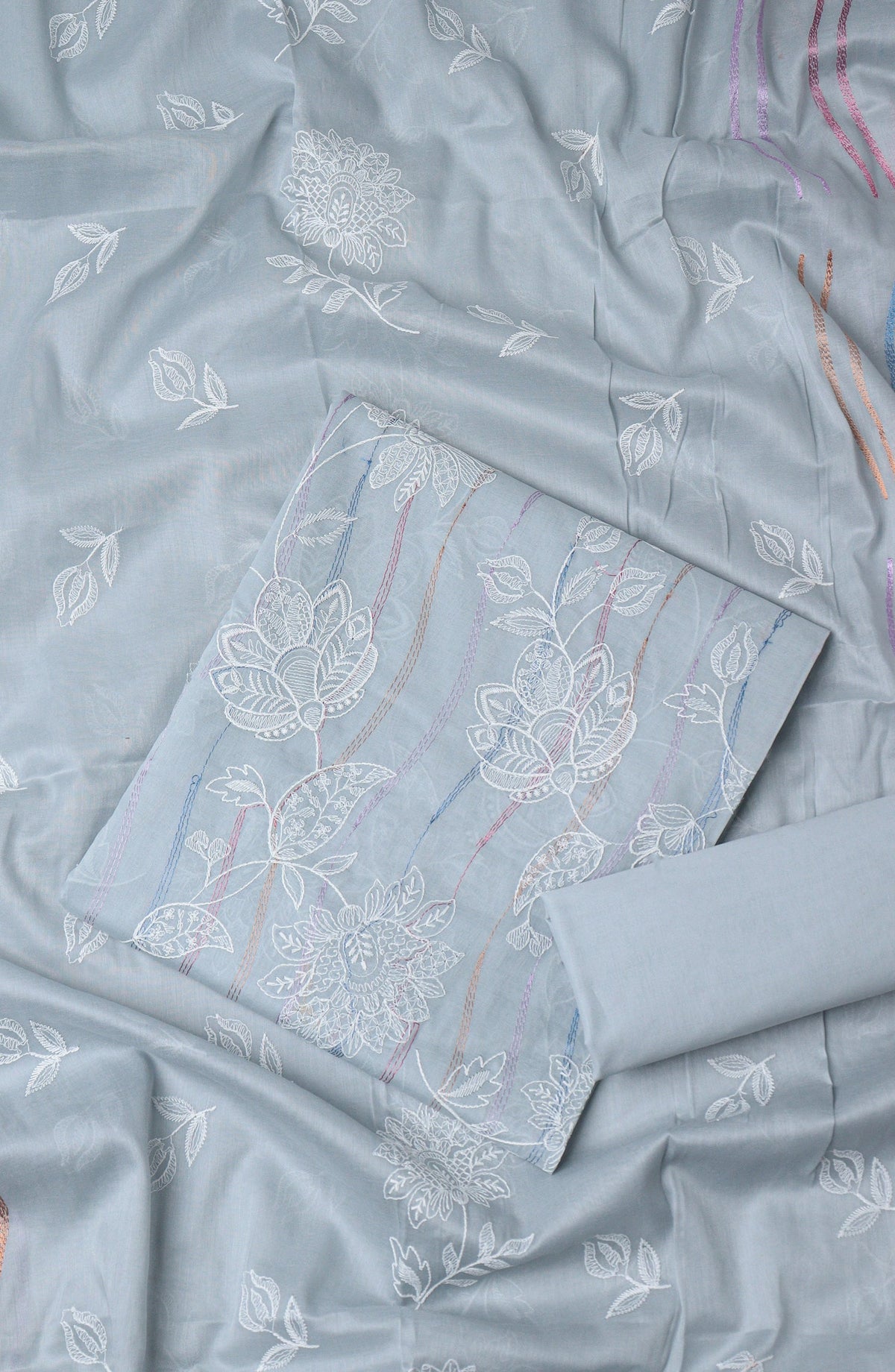 Amna Khadija Embroidered Lawn Unstitched 3 Piece Suit - D-02 - AM26UNT - Blue - Summer Collection