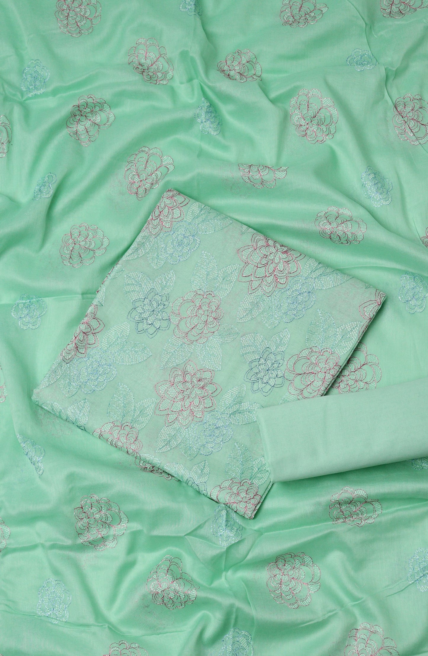 Amna Khadija Fancy Embroidered Lawn Unstitched 3 Piece Suit - D-07 - AM26FOU - Sea Green - Festive Collection