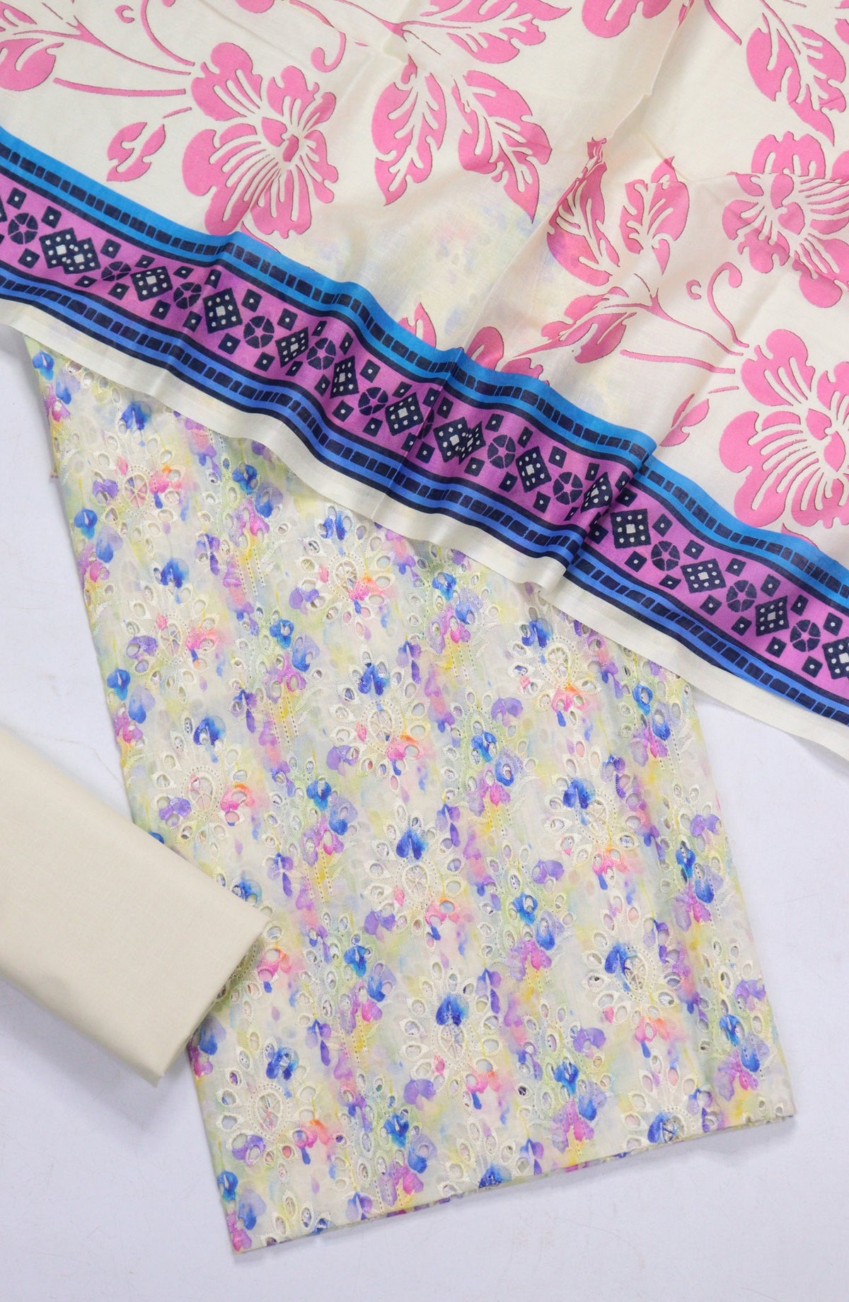 Amna Khadija Fancy Embroidered Lawn Unstitched 3 Piece Suit - D-09 - AM26FNC - Multi - Summer Collection