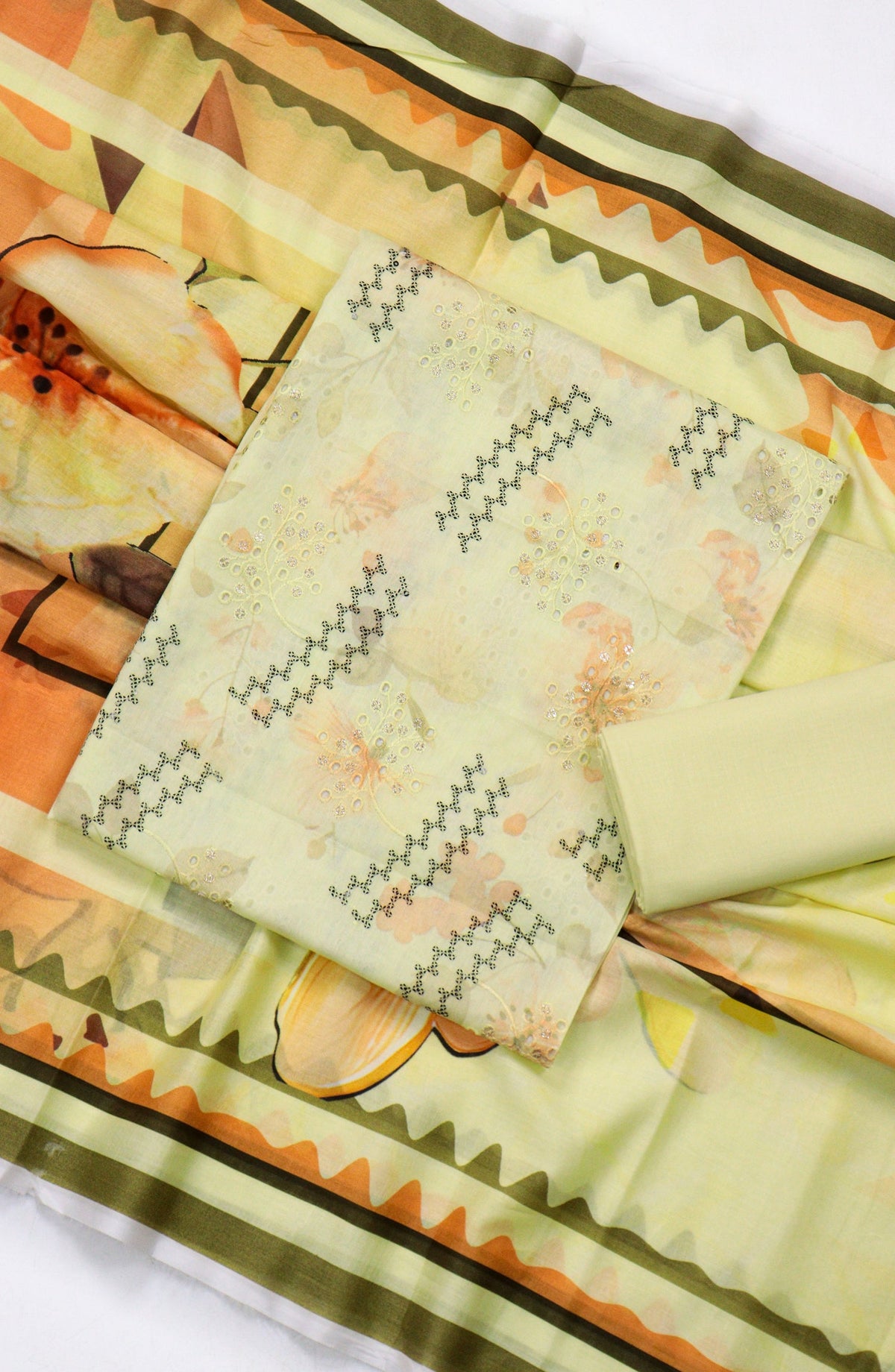 Amna Khadija Embroidered Lawn Unstitched 3 Piece Suit - Design-06 - AM26FNC - Yellow - Summer Collection