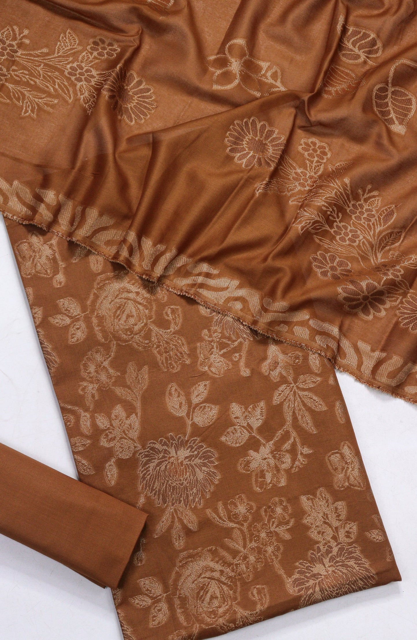 Amna Khadija Fancy Broshia Lawn Unstitched 3 Piece Suit - D-01 - AM26FNC - Brown - Summer Collection