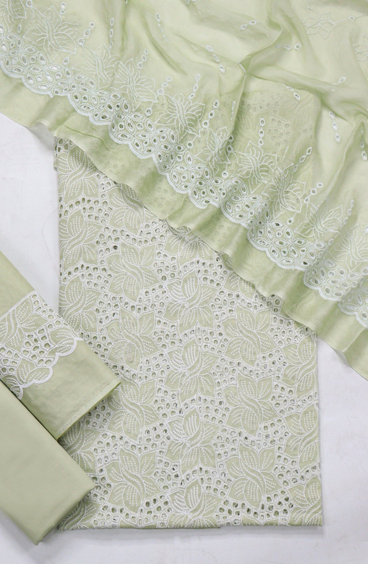 Amna Khadija Fancy Embroidered Lawn Unstitched 3 Piece Suit - D-02 - AM26FNC - Green - Summer Collection
