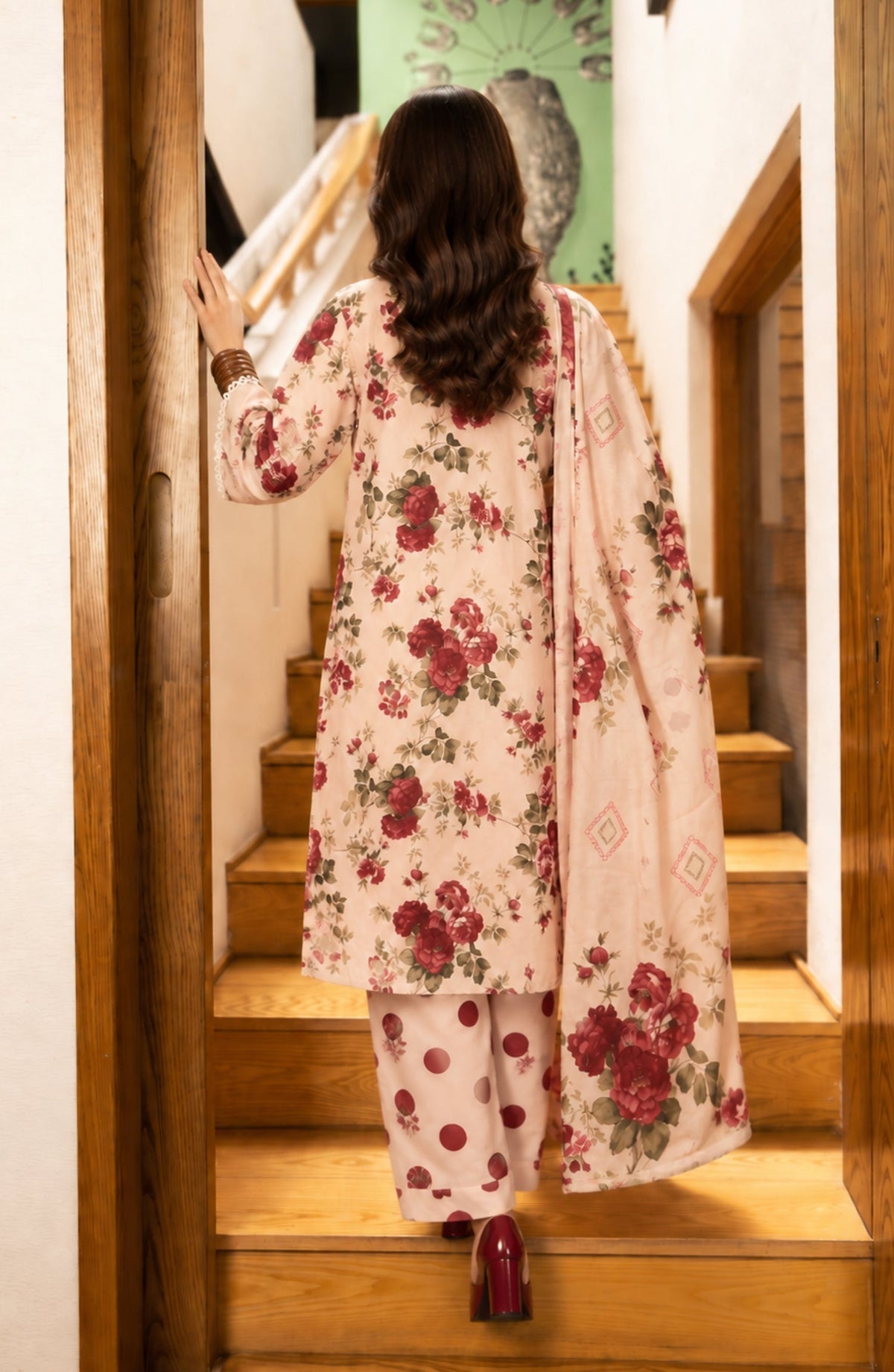 Amna Khadija Printed Cotton Stitched 3 Piece Suit - AKED-04 - AM26VRY - Fawn - Summer Collection