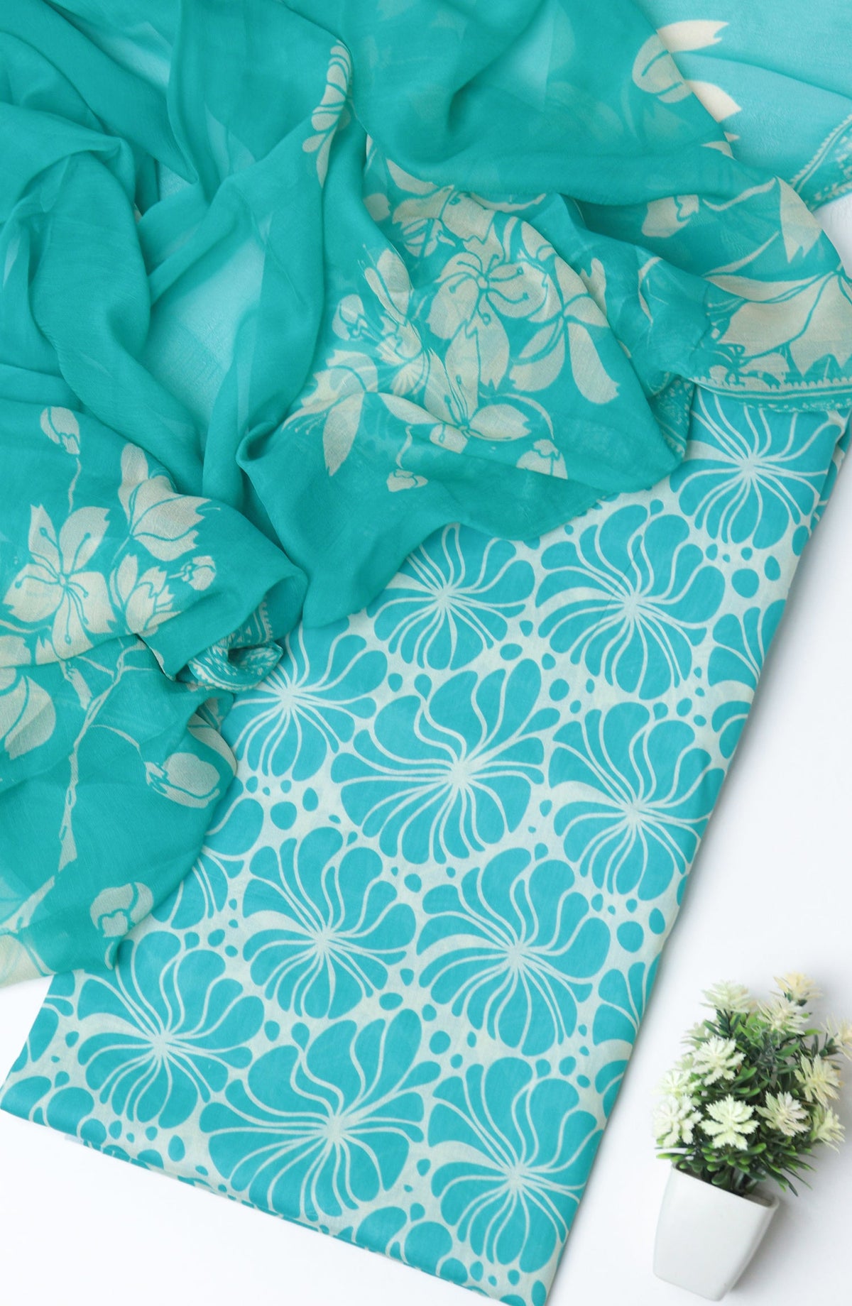 Amna Khadija Printed Lawn Unstitched 3 Piece Suit - D-11 - AM26PTX - Ferozi - Summer Collection