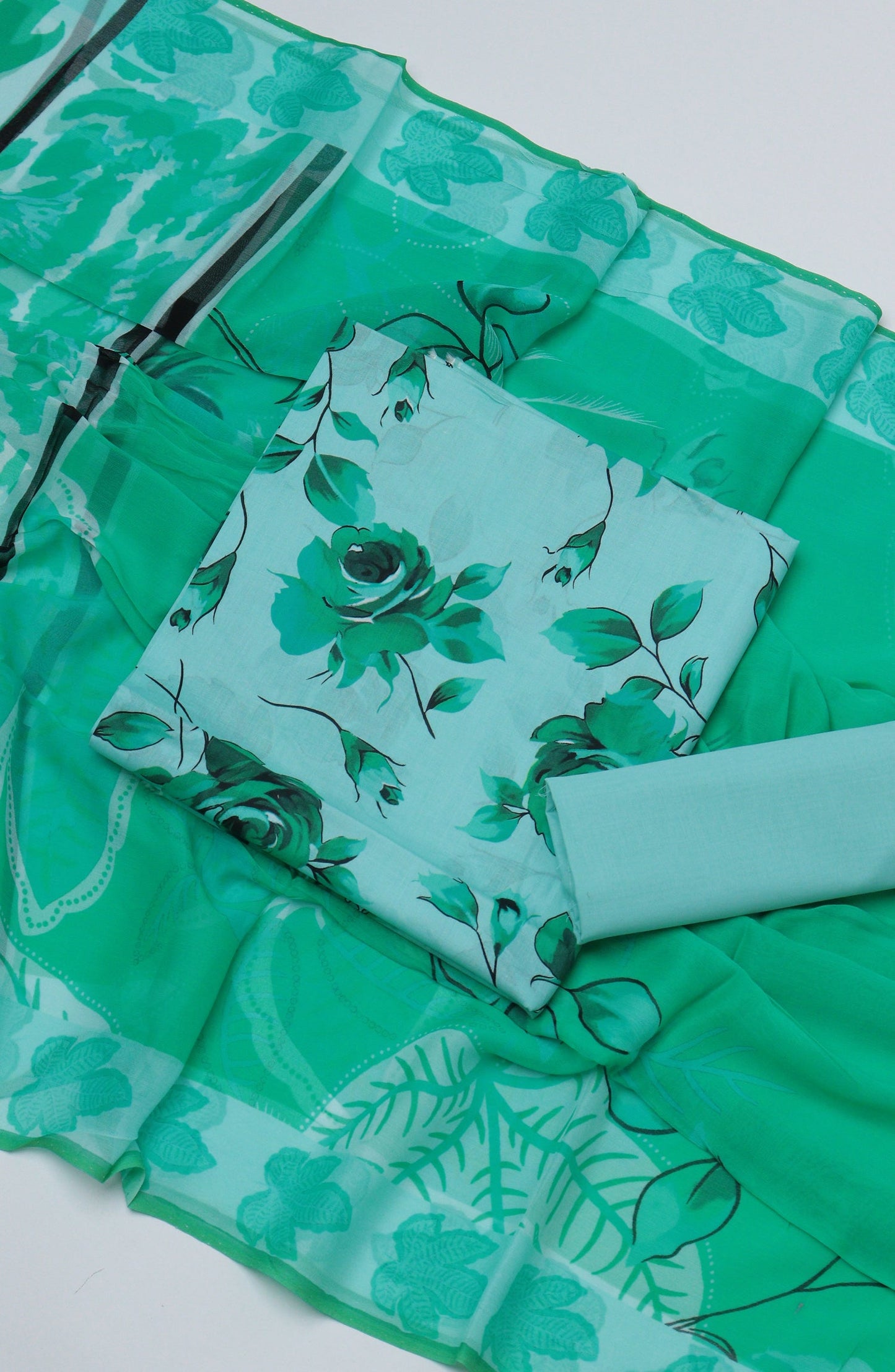 Amna Khadija Printed Lawn Unstitched 3 Piece Suit - D-05 - AM26PTX - Green - Summer Collection