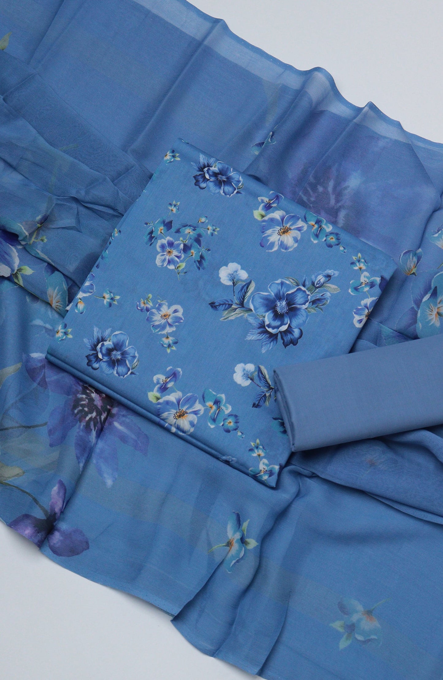 Amna Khadija Printed Lawn Unstitched 3 Piece Suit - D-02 - AM26PTX - Blue - Summer Collection