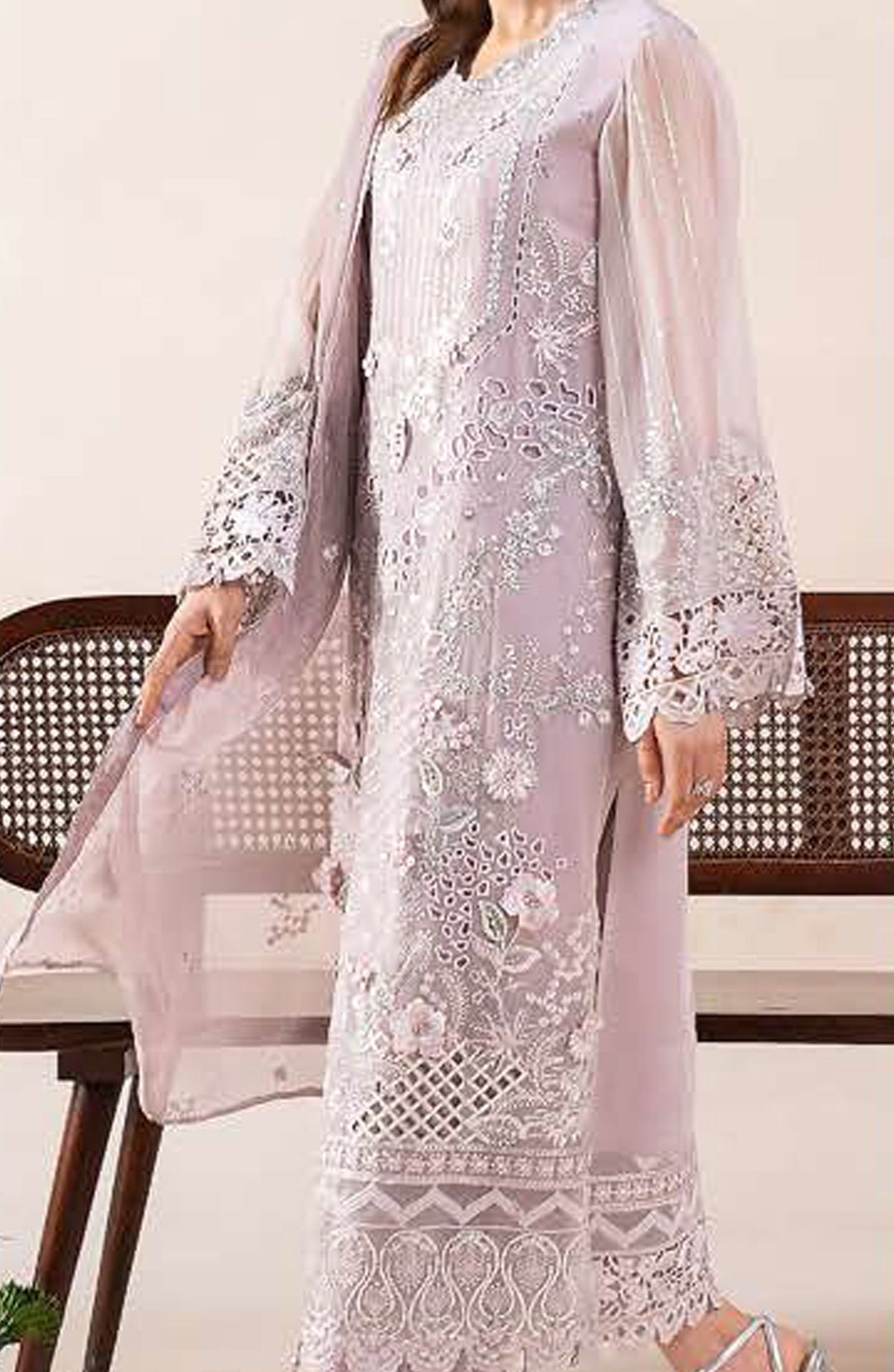 Anaya Noor by Zebtan Embroidered Chiffon Unstitched 3 Piece Suit - AN-01 - ZBT26ANN - Purple - Festive Collection