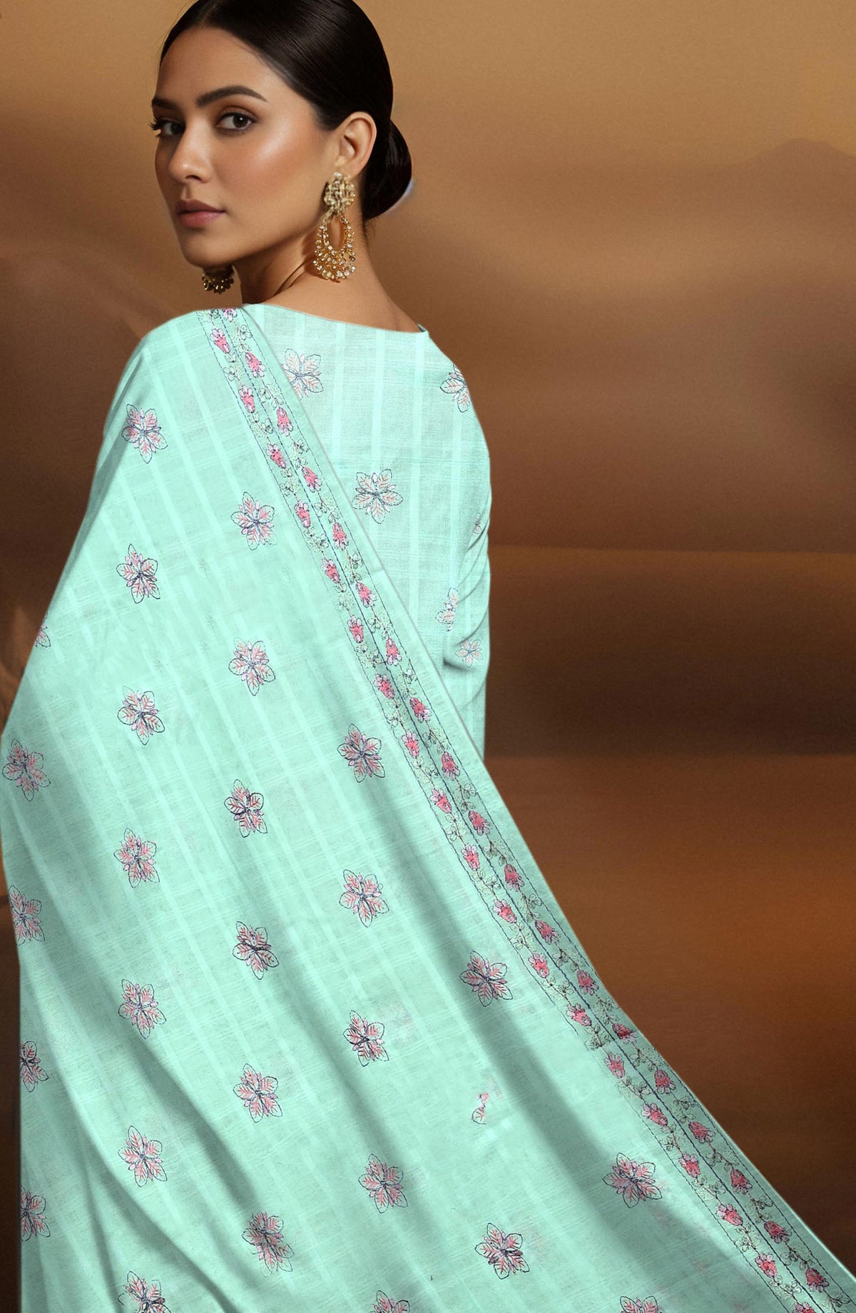 Arzoo by Embroidered Lawn Unstitched 3 Piece Suit - D-04 - AK26AZOR - Sea Green - Summer Collection
