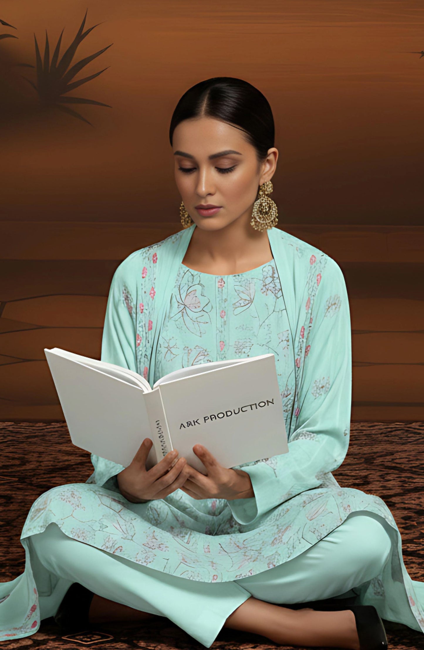 Arzoo by Al Karim Embroidered Lawn Unstitched 3 Piece Suit - D-04 - AK26AZOR - Sea Green - Summer Collection