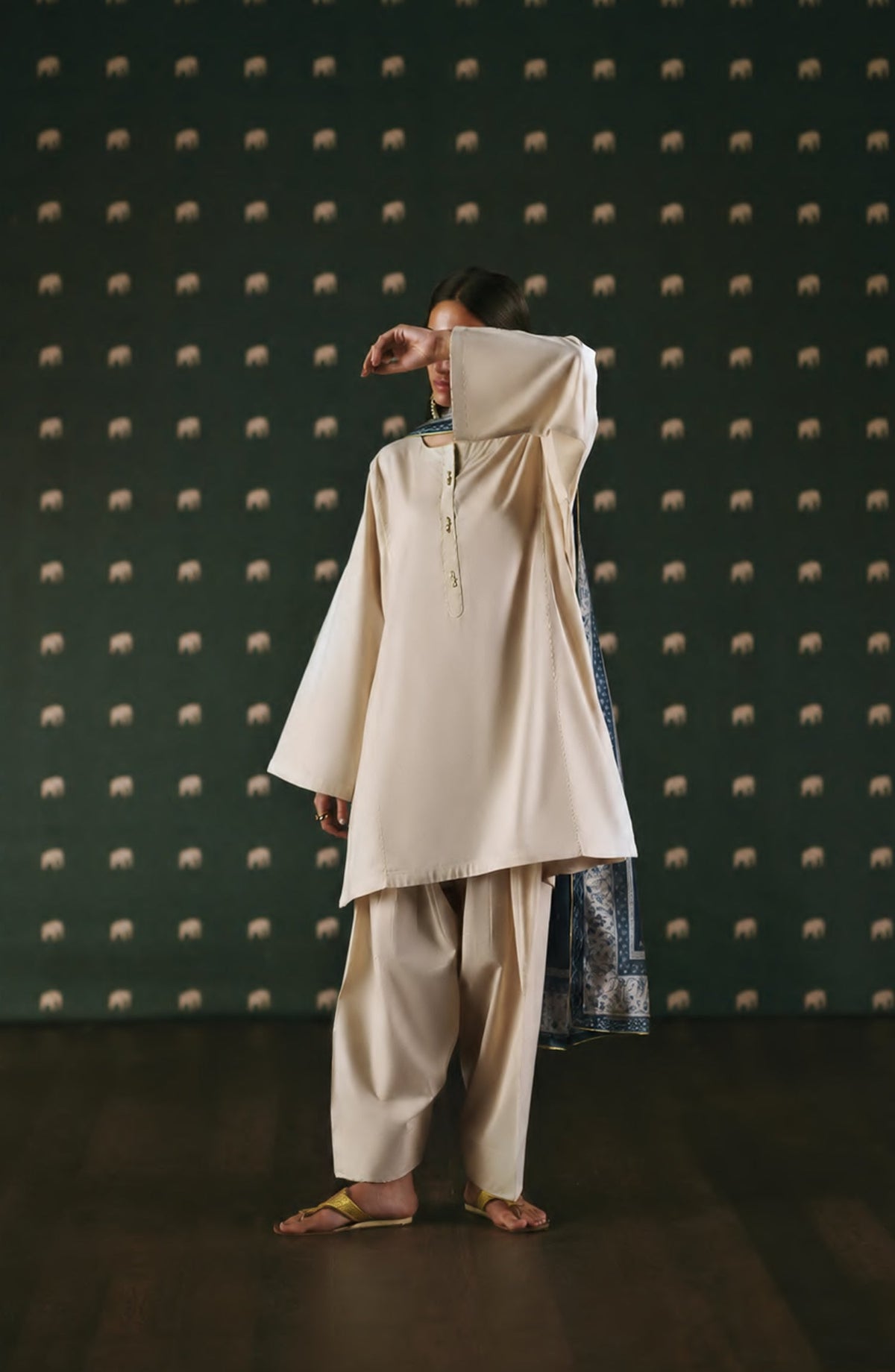 Azzurra by Casual Lite Premium Cotton Lawn Stitched 3 Piece Suit - Mireva - CL26AZU - Fawn - Summer Collection