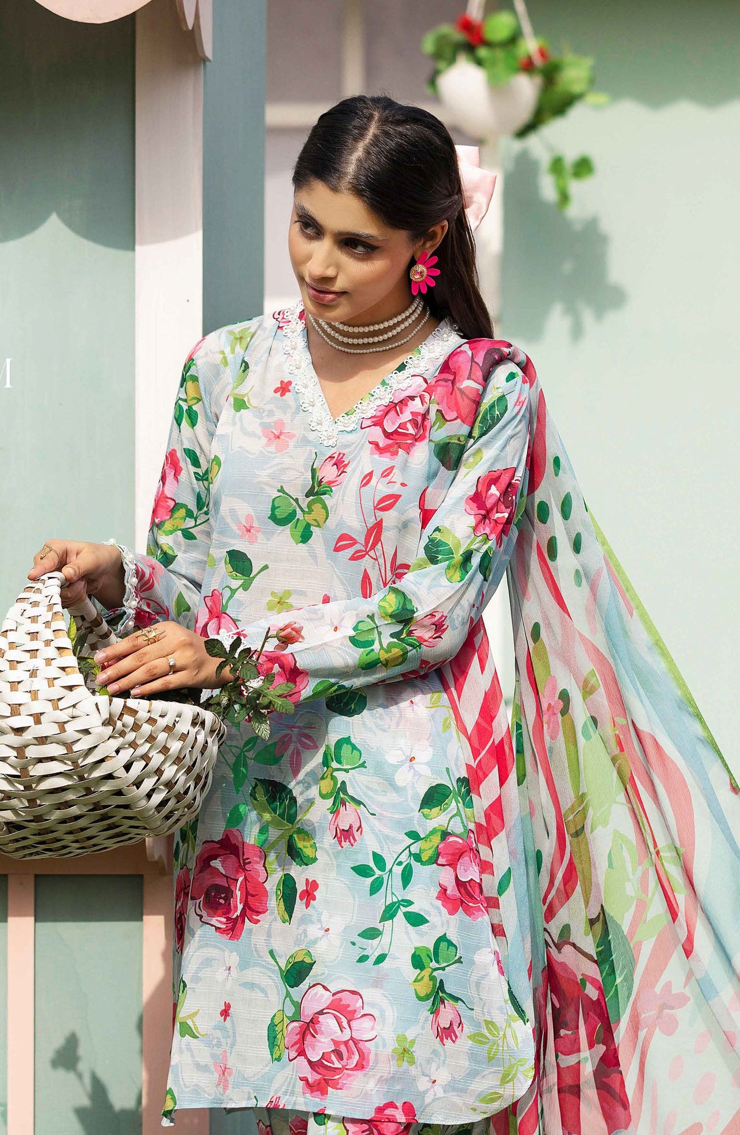 Basics by Mahay Digital Printed Lawn Unstitched 3 Piece Suit - Design-10 - AK25MHB - Multi - Summer Collection