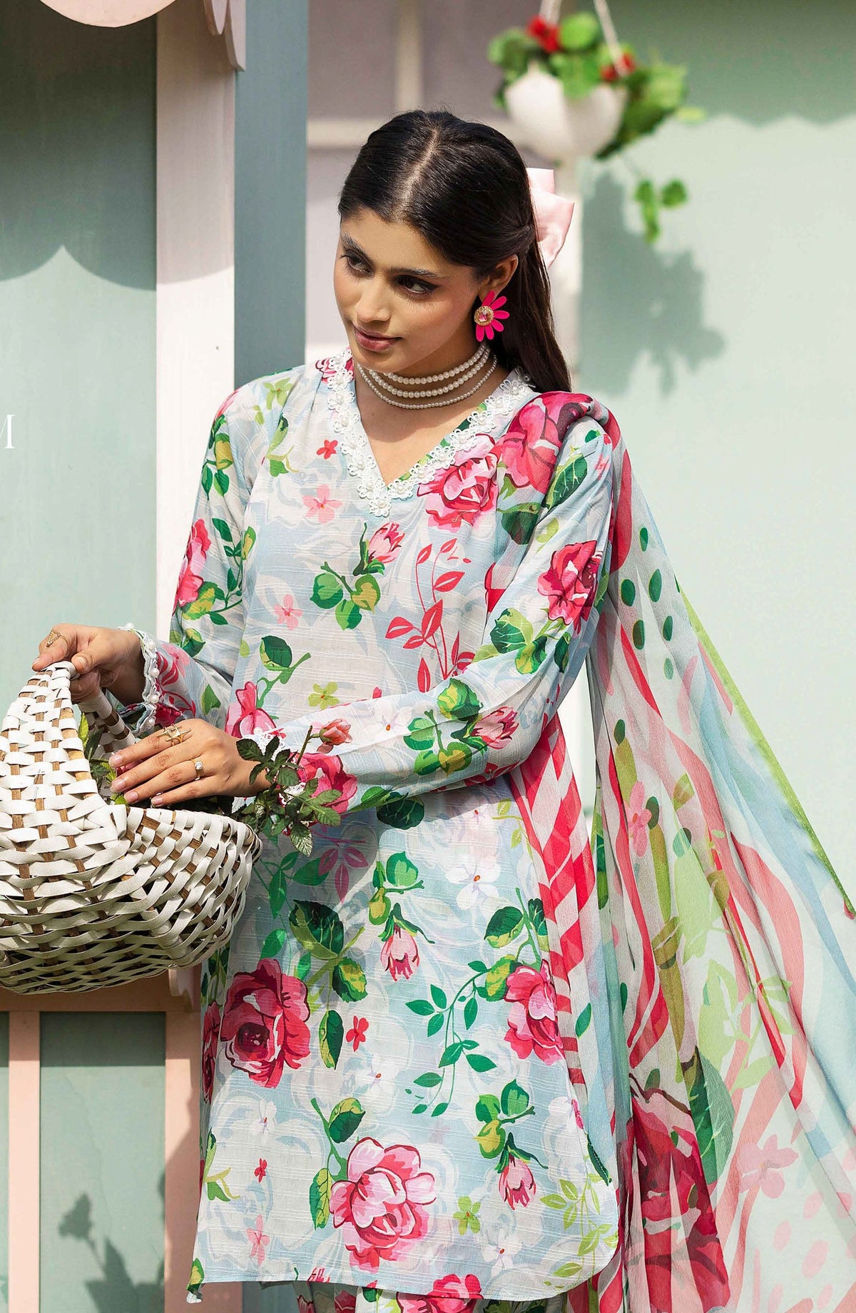 Basics by Mahay Digital Printed Lawn Unstitched 3 Piece Suit - Design-10 - AK25MHB - Multi - Summer Collection