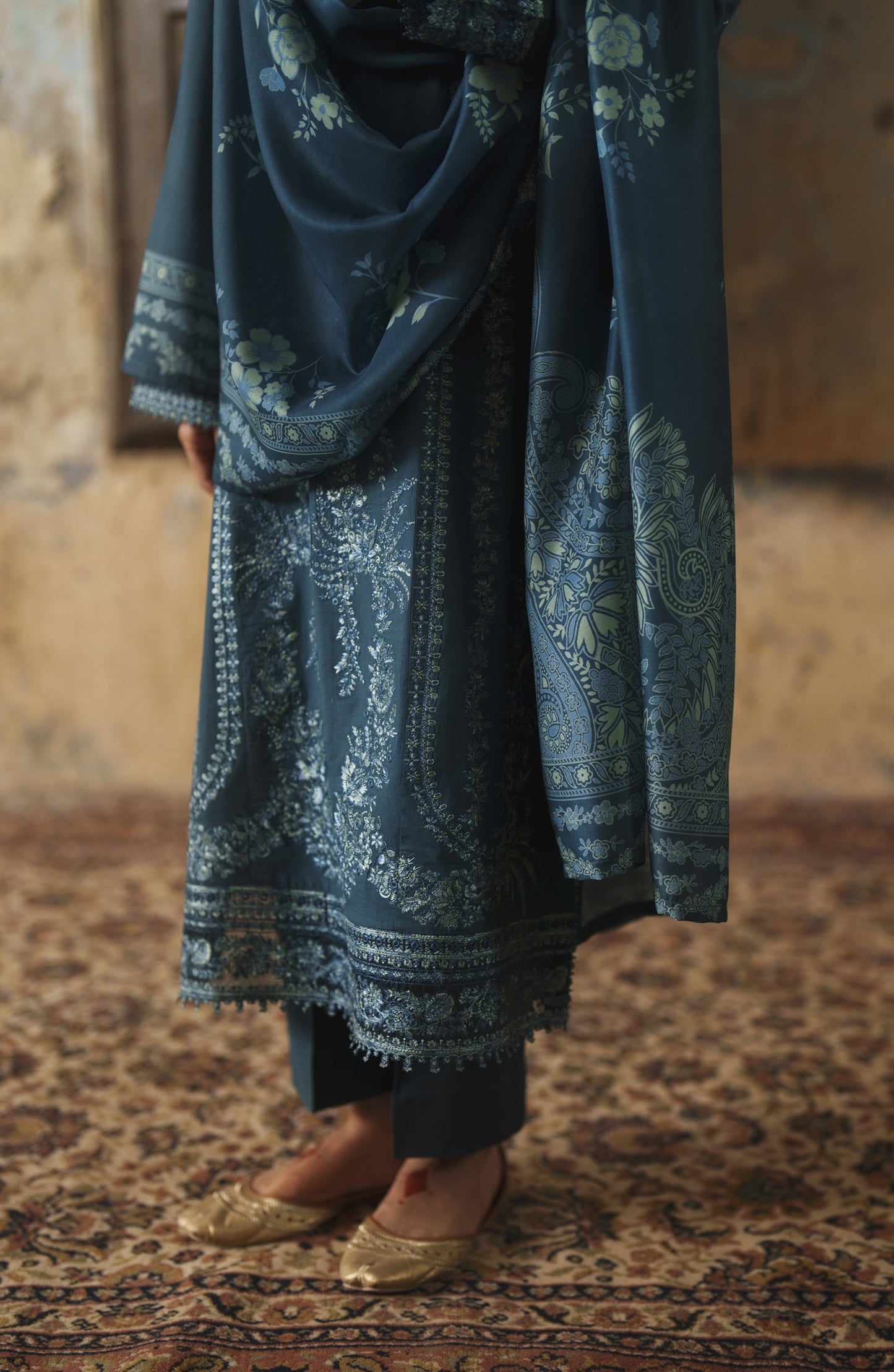 Before Sunset by Casual Lite Embroidered Cotton Lawn Stitched 3 Piece Suit - Ocean Breeze - CL26BSNT - Teal - Summer Collection