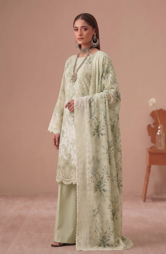 Bella by Amna Khadija Embroidered Viscose Unstitched 3 Piece Suit - D-06 - AM26BEL - Green - Winter Collection