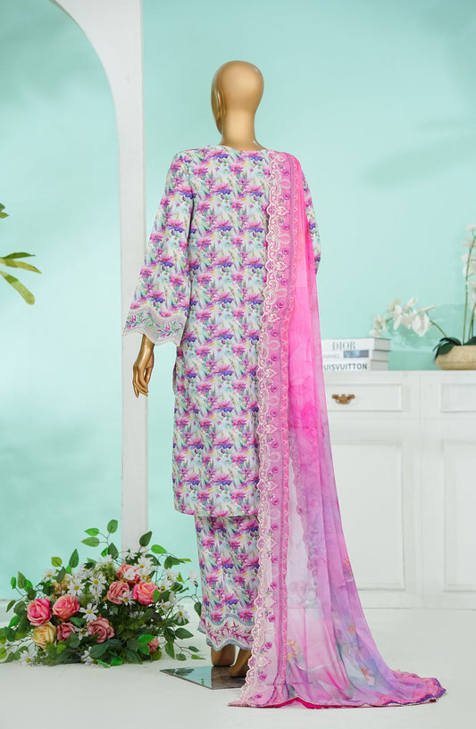 Bin Saeed Chikankari & Appliquekari Stitched 3 Piece Suit - D-04 - BS26QKI - Purple - Festive Collection