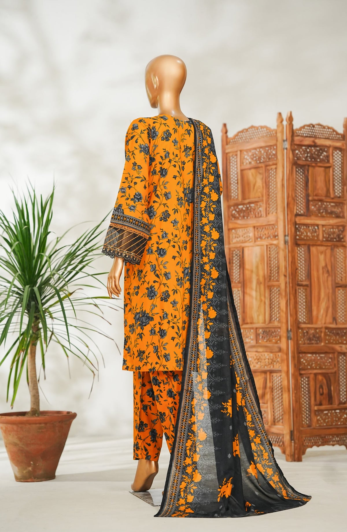 Bin Saeed Embroidered Lawn Stitched 3 Piece Suit - Design-11 - BS26EMB - Yellow - Summer Collection
