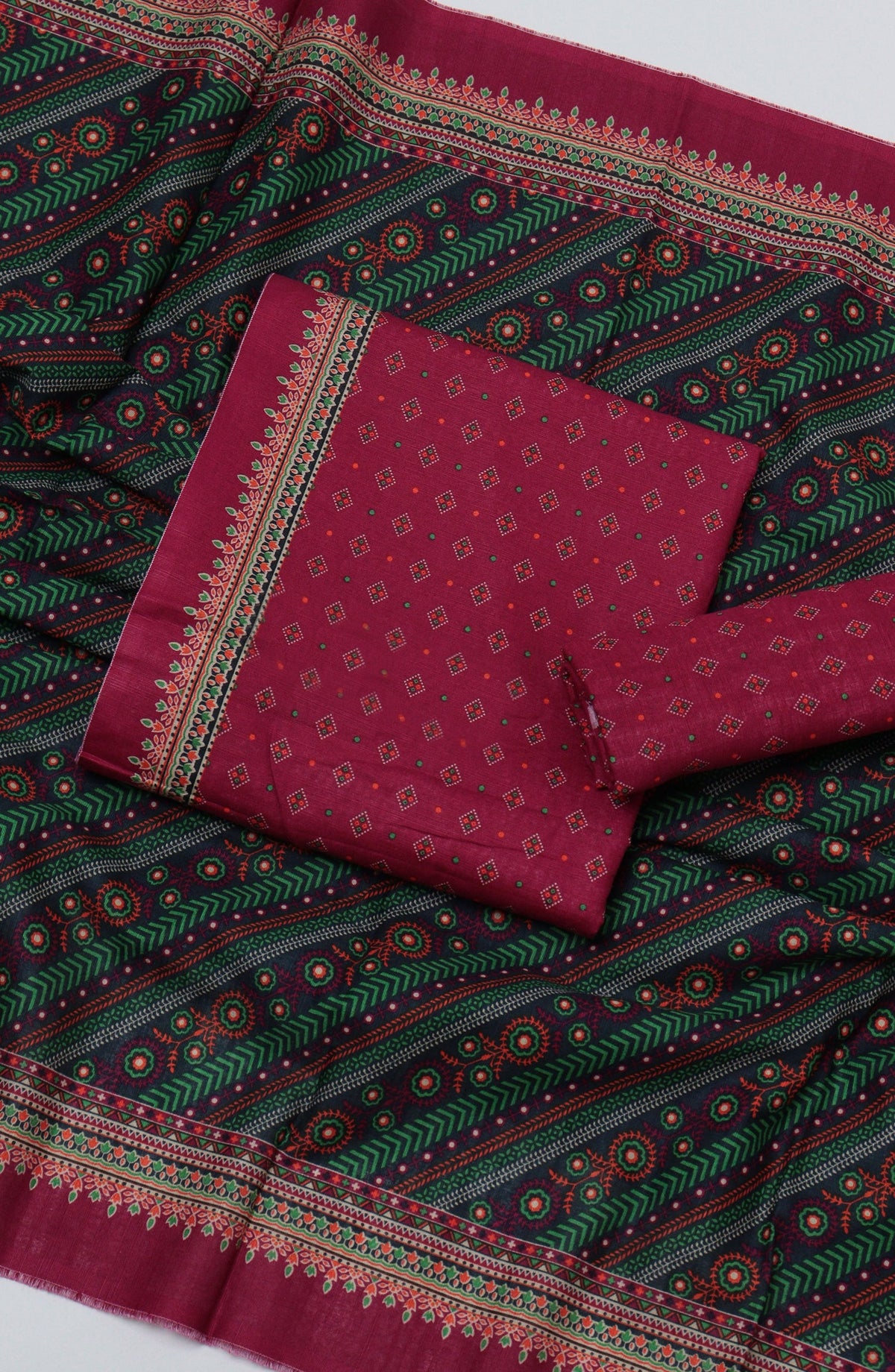 Bin Saeed Printed Khaddar Unstitched 3 Piece Suit - D-02 - BS26KDR - Pink - Winter Collection