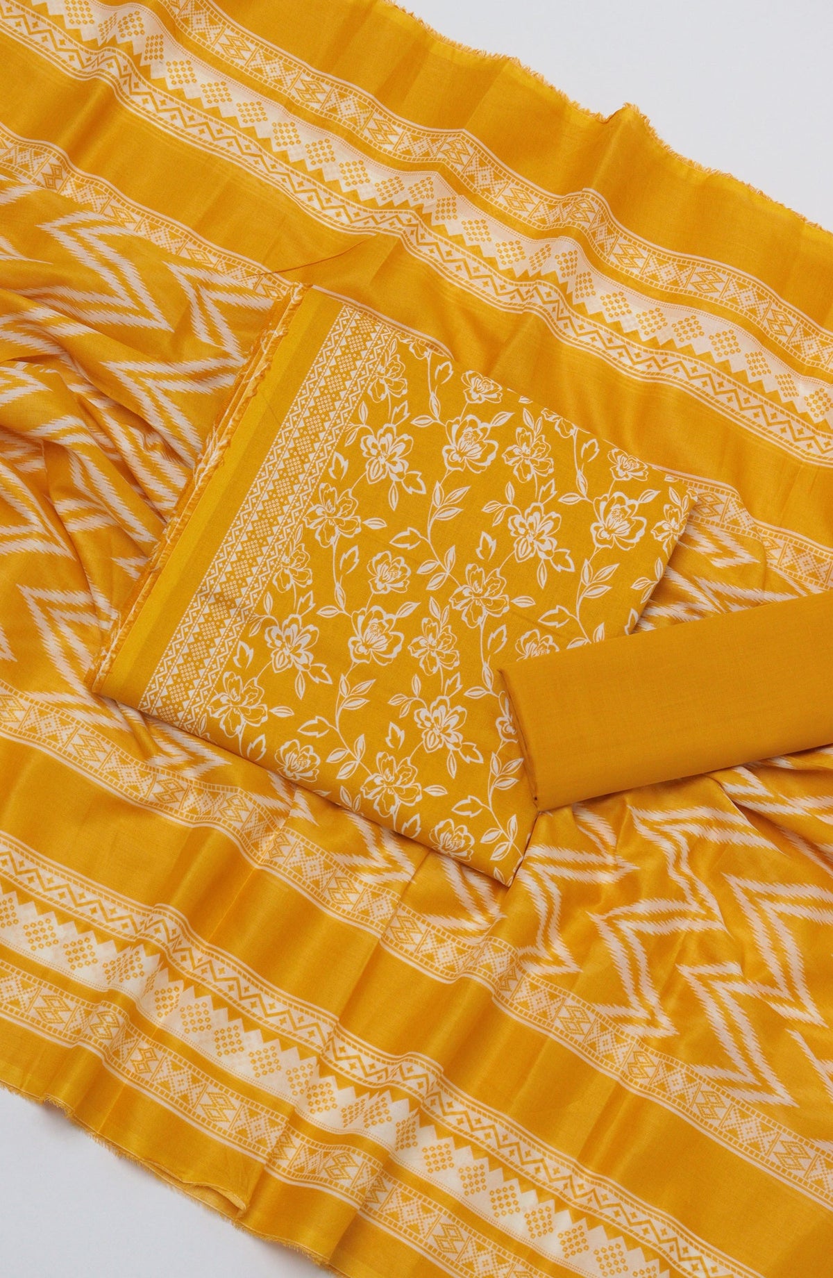 Bin Saeed Printed Cotton Unstitched 3 Piece Suit - D-21 - BS26PRTH - Mustard - Summer Collection