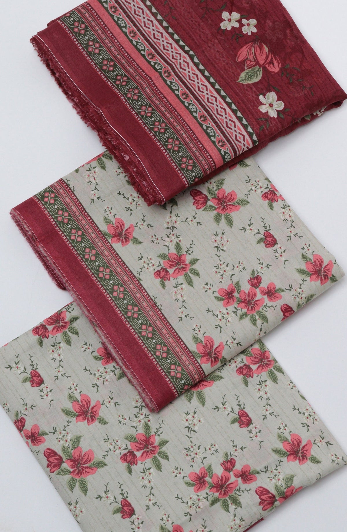 Bin Saeed Printed Cotton Unstitched 3 Piece Suit - D-20 - BS26PRTH - Red - Summer Collection