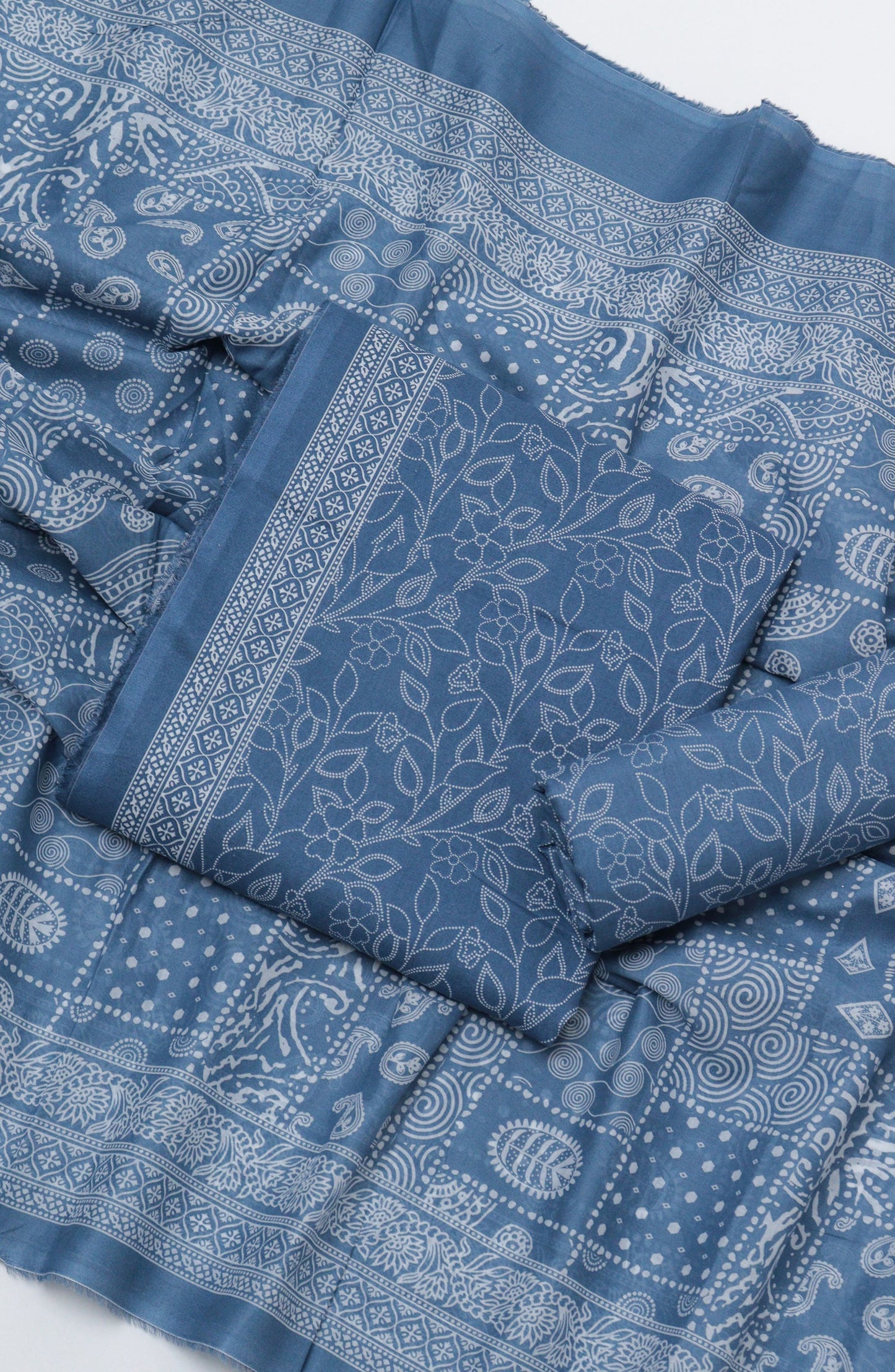 Bin Saeed Printed Cotton Unstitched 3 Piece Suit - D-15 - BS26PRTH - Blue - Summer Collection