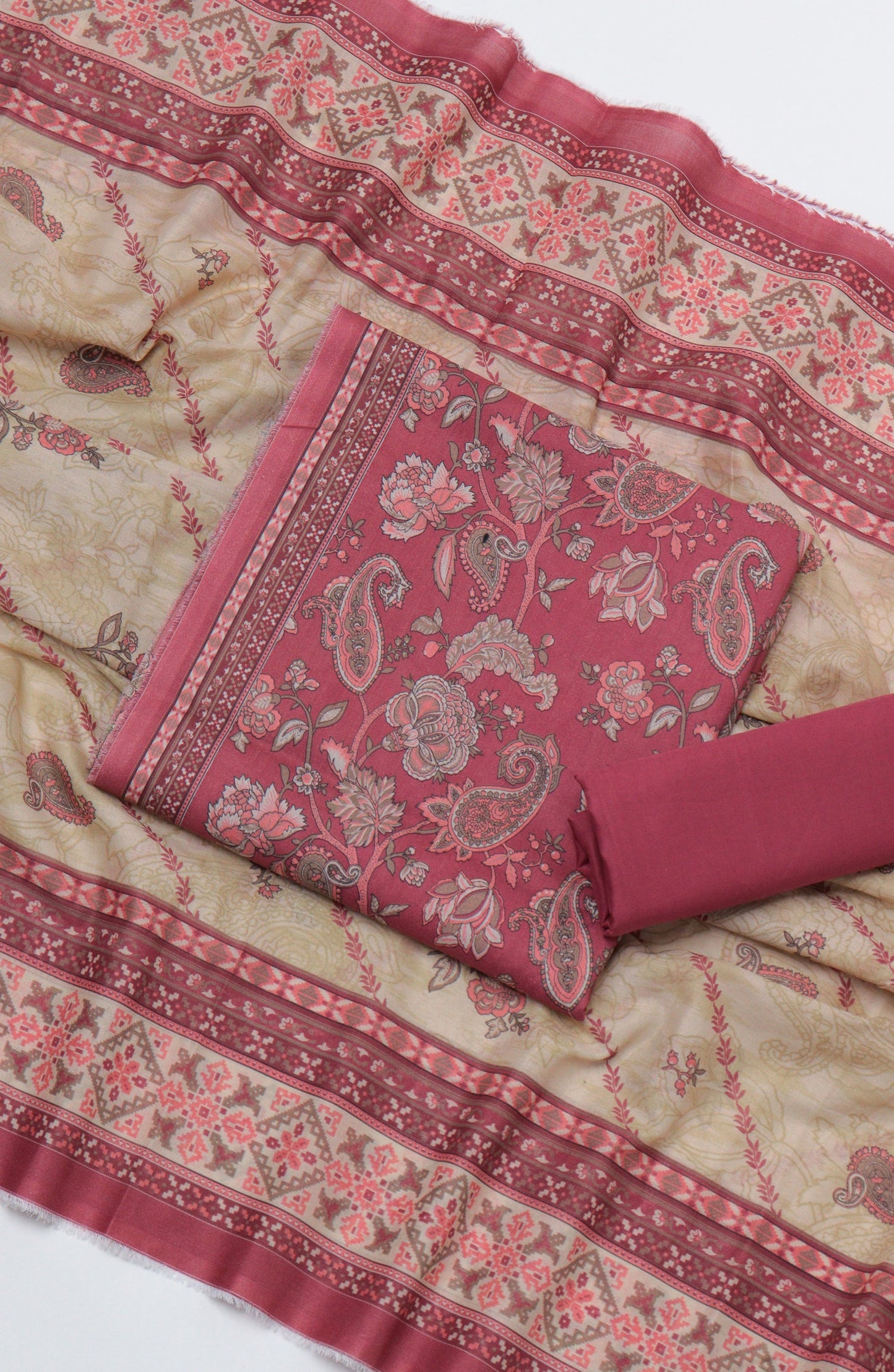 Bin Saeed Printed Cotton Unstitched 3 Piece Suit - D-13 - BS26PRTH - Pink - Summer Collection