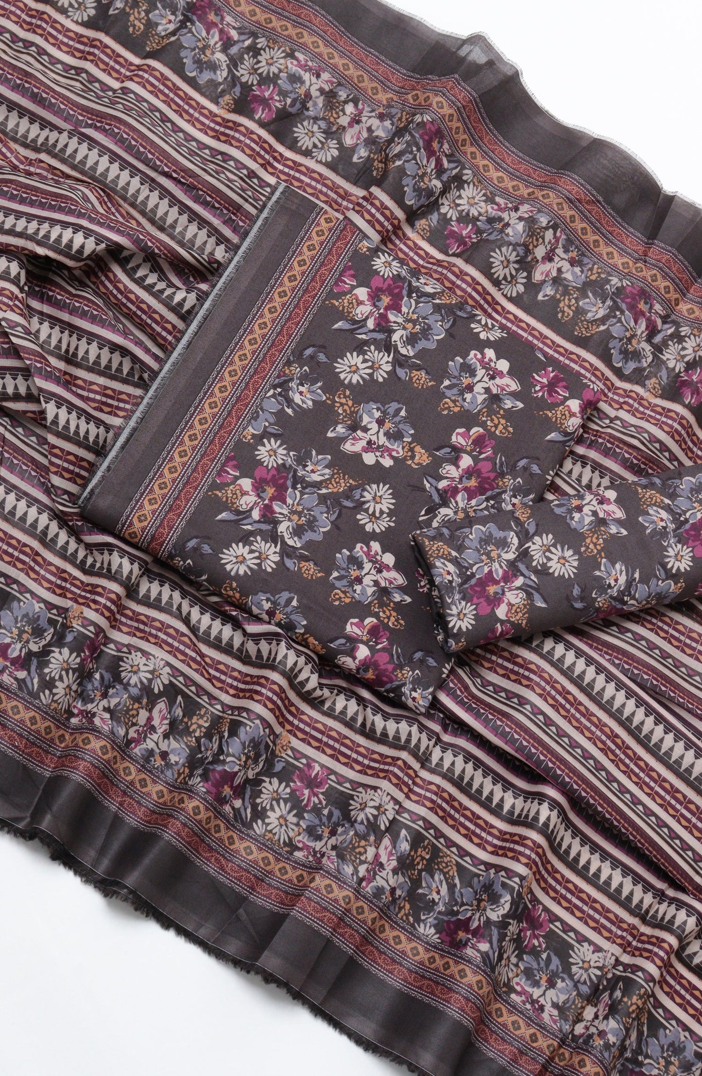 Bin Saeed Printed Cotton Unstitched 3 Piece Suit - D-12 - BS26PRTH - Black - Summer Collection