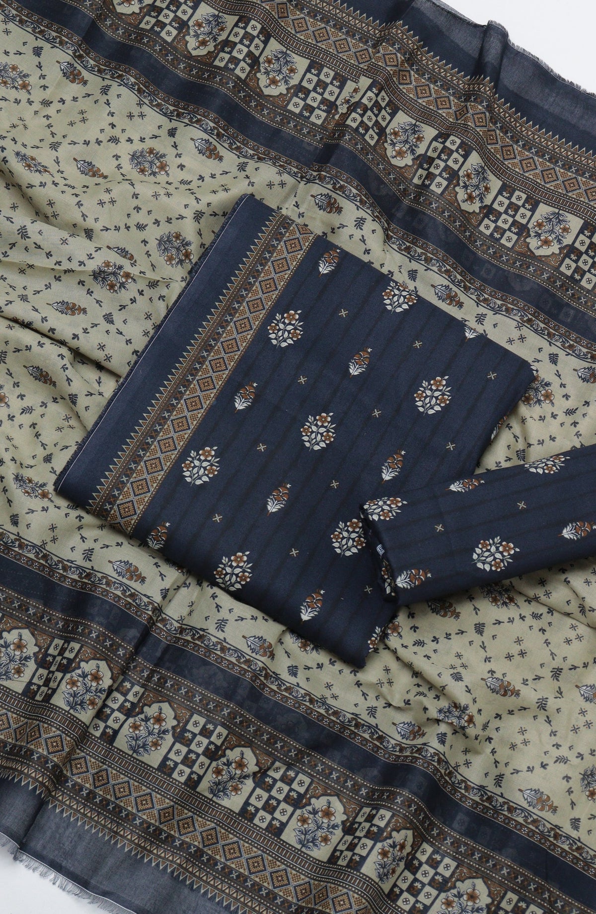 Bin Saeed Printed Cotton Unstitched 3 Piece Suit - D-11 - BS26PRTH - Blue - Summer Collection