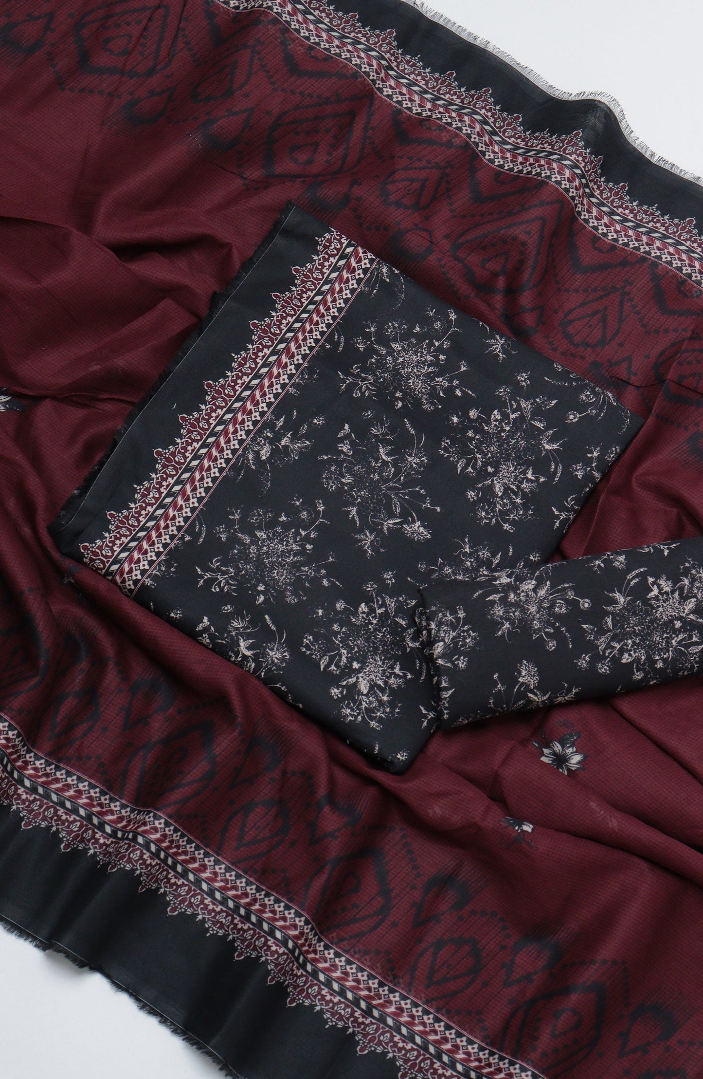 Bin Saeed Printed Cotton Unstitched 3 Piece Suit - D-06 - BS26PRTH - Black - Summer Collection