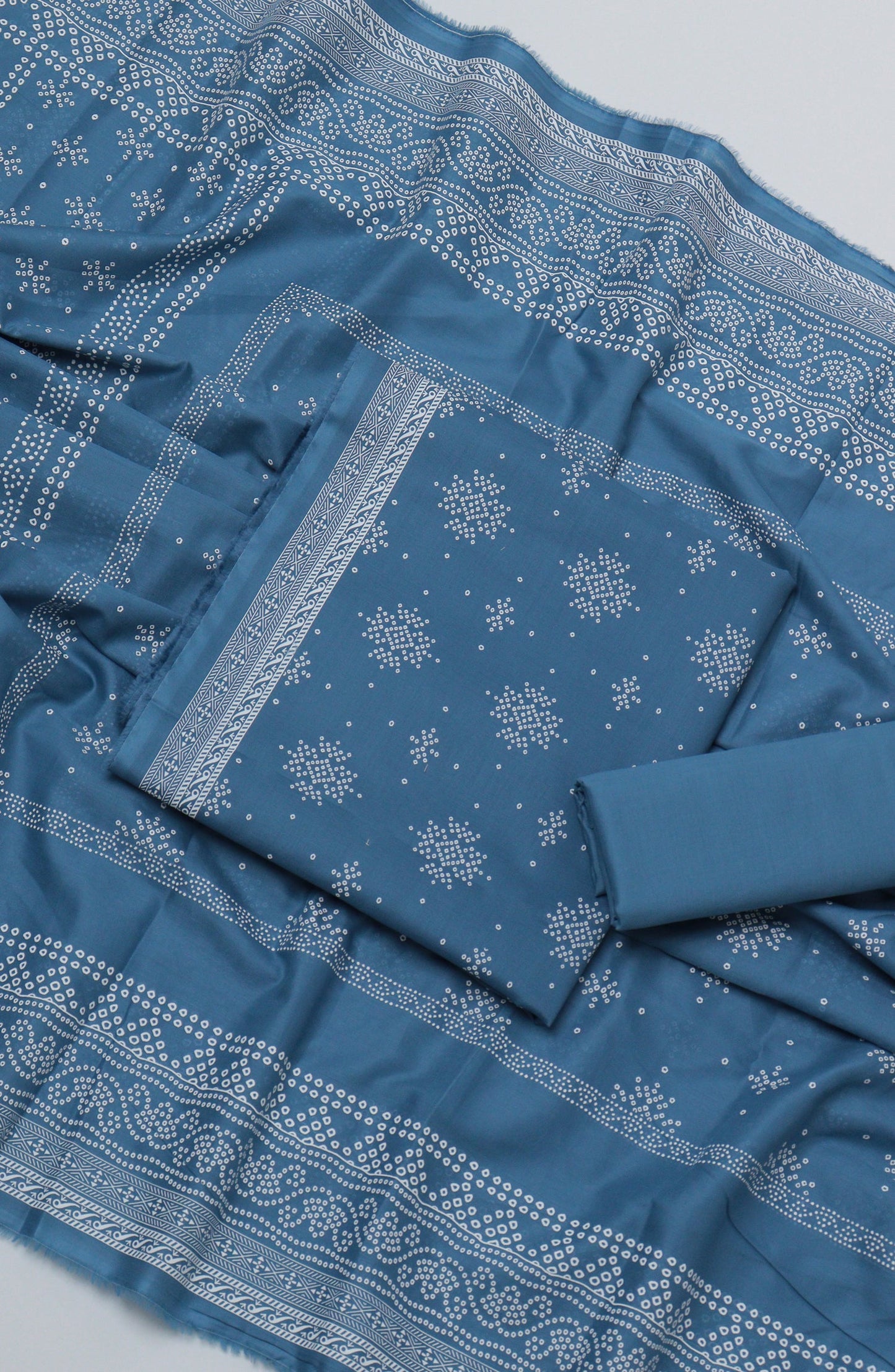 Bin Saeed Printed Cotton Unstitched 3 Piece Suit - D-03 - BS26PRTH - Blue - Summer Collection