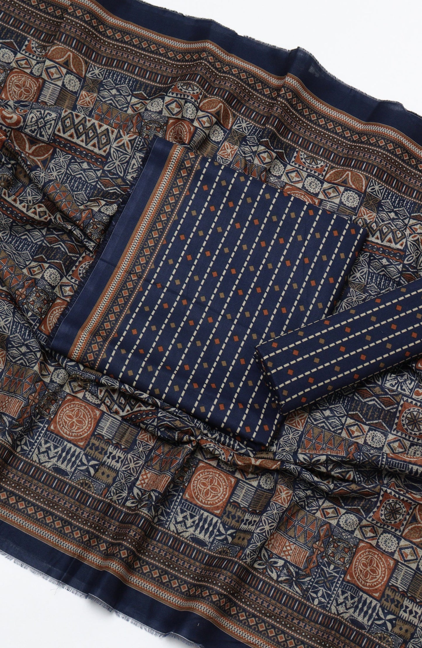 Bin Saeed Printed Cotton Unstitched 3 Piece Suit - D-01 - BS26FTH - Blue - Summer Collection