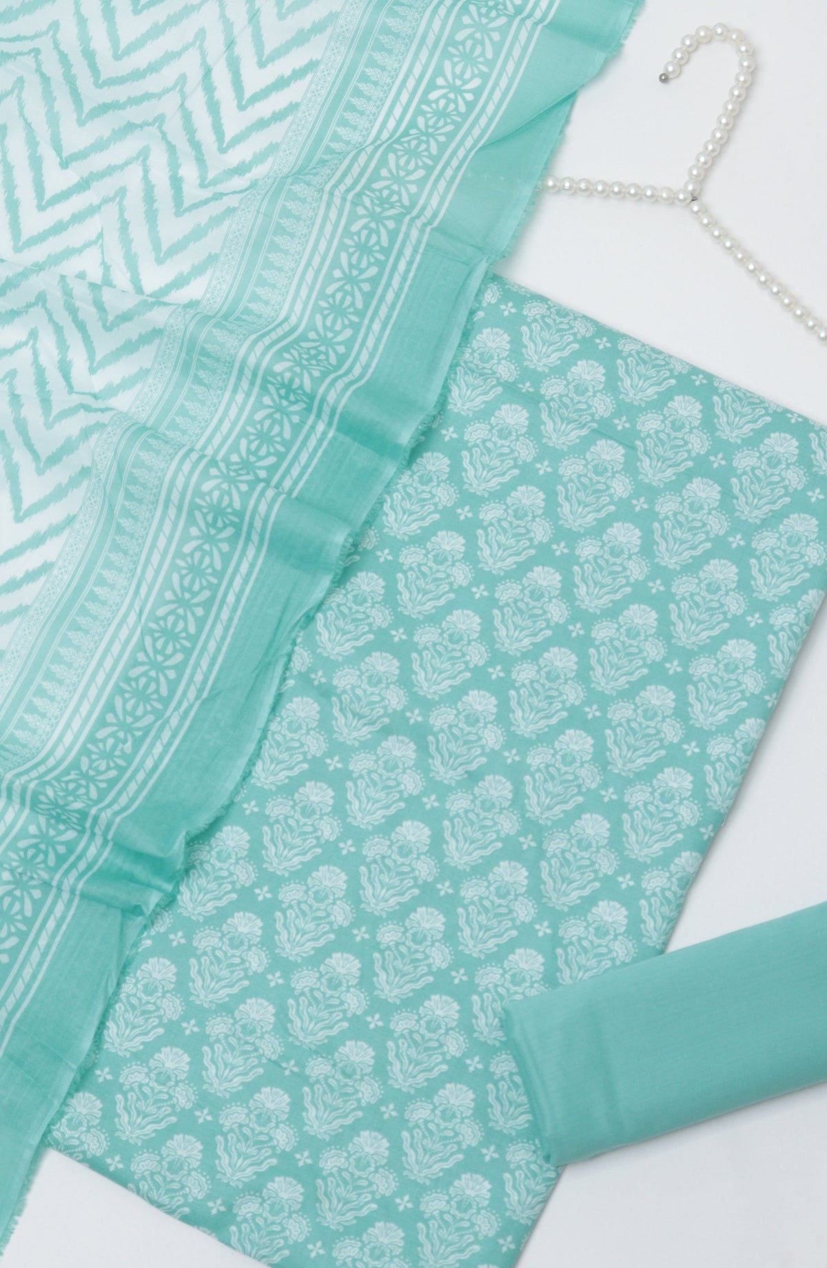 Bin Saeed Printed Cotton Unstitched 3 Piece Suit - D-09 - BS26FOR - Sea Green - Summer Collection