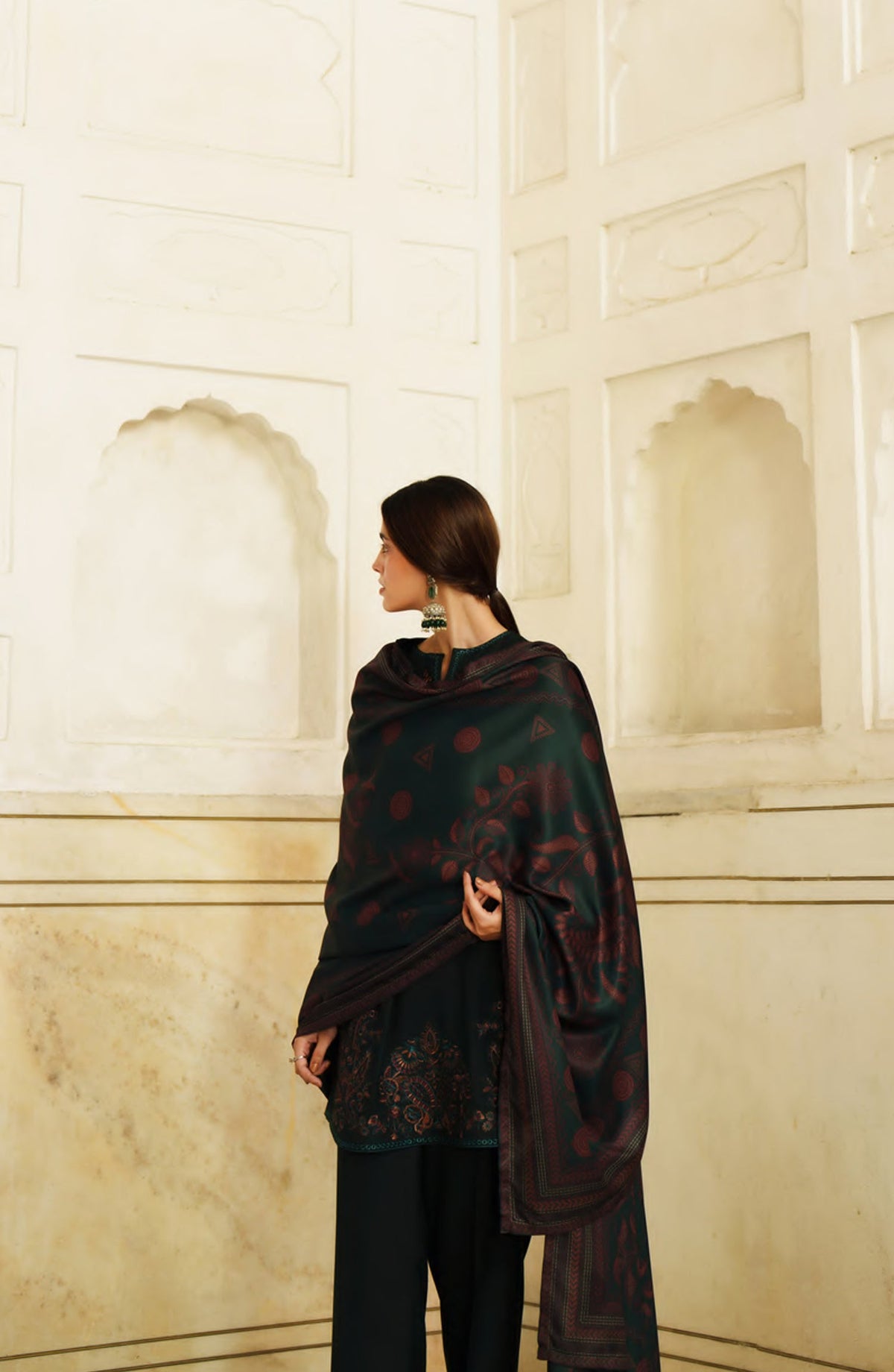 Casual Lite Moksha Embroidered Silk Karandi Stitched 3 Piece Suit - D-03 SABA - CL26MK - Green - Winter Collection