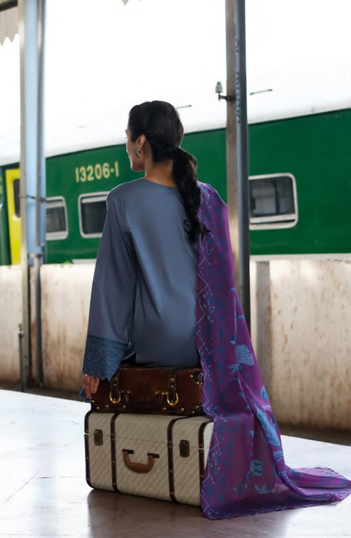 Casual Lite Embroidered Cotton Lawn Stitched 3 Piece Suit - Outfit-05 - CL26TRV - Blue - Summer Travels Collection